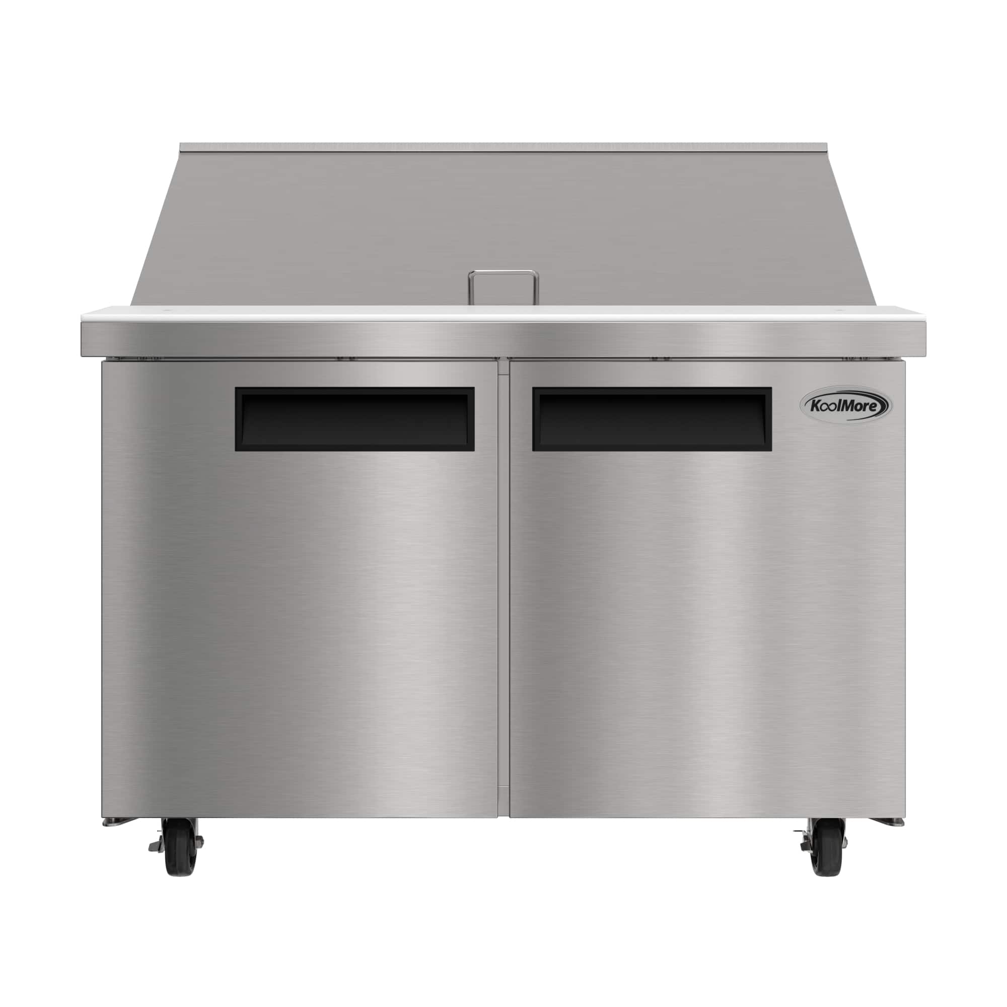 Koolmore - 46 in. Commercial 2-Door Refrigerated Mega Salad and Sandwich Prep Table, 18 Pan Capacity and 14 Cu. Ft. of Storage - Stainless Steel