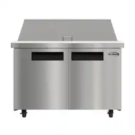 Koolmore - 46 in. Commercial 2-Door Refrigerated Mega Salad and Sandwich Prep Table, 18 Pan Capacity and 14 Cu. Ft. of Storage - Stainless Steel