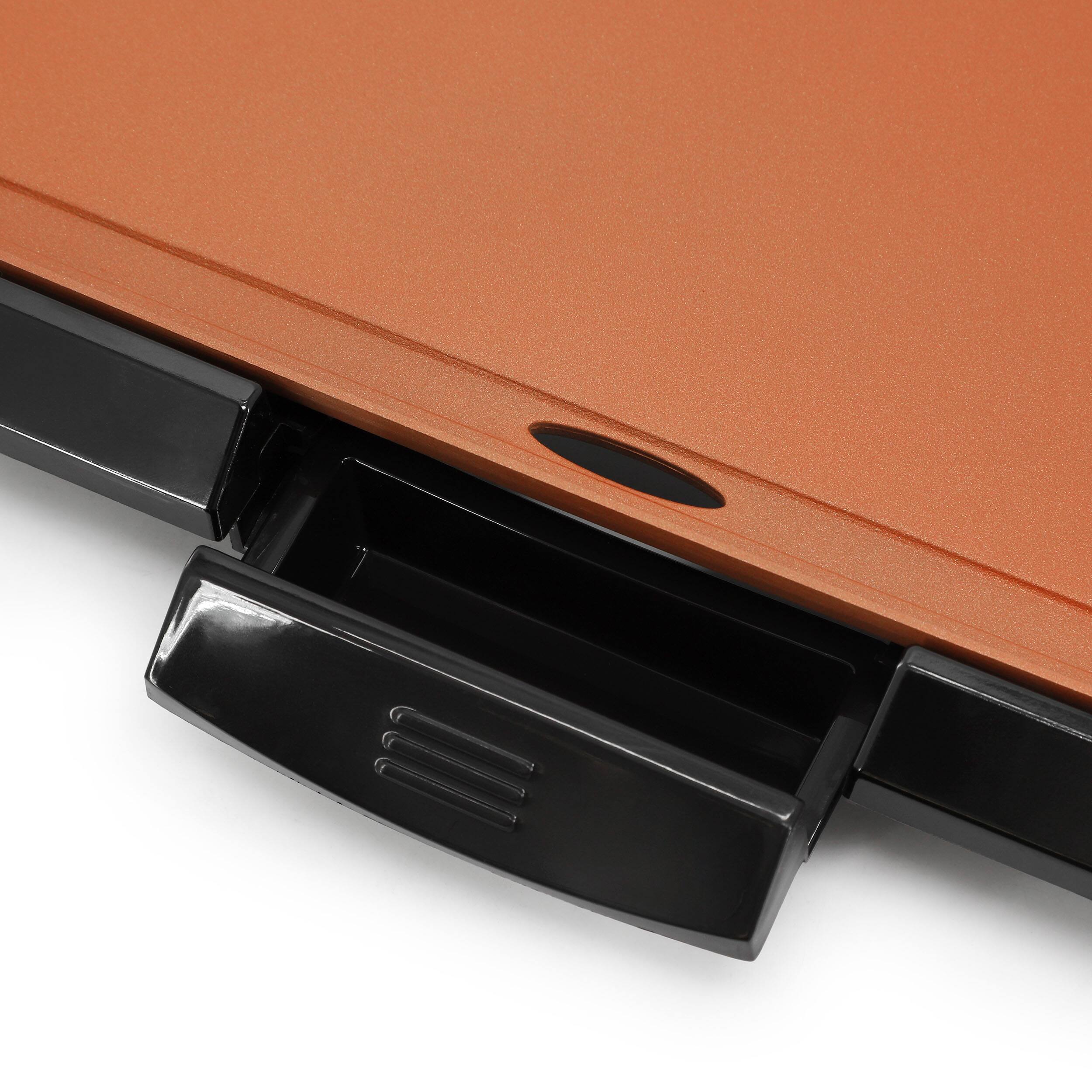 Alt View 4. MegaChef - MegaChef 16 Inch Electric Grill in Black with Copper Coating - Copper.