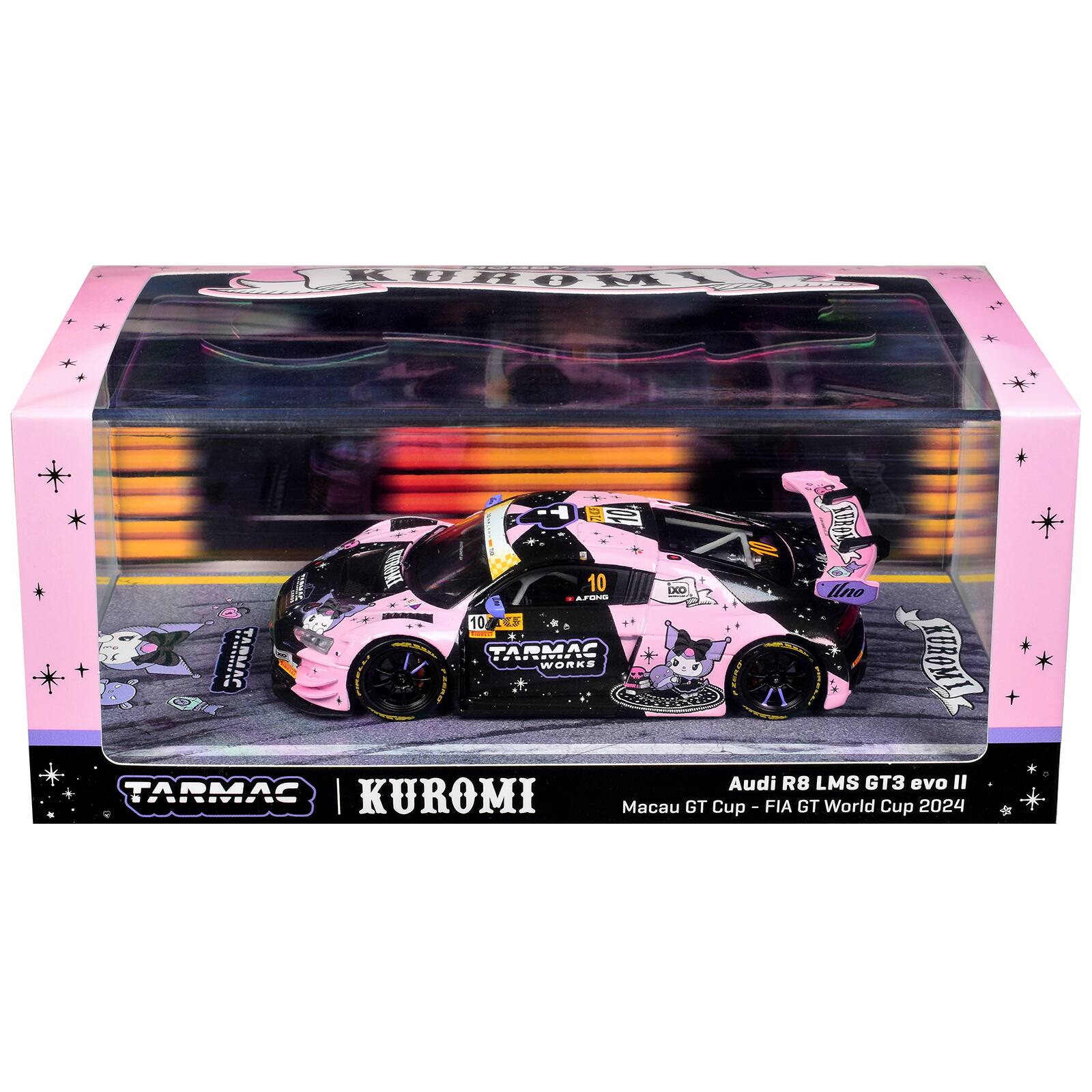 KUROMY  
10 KUROM 10 IXO Uno AFONG 10 TARMAC TARMAC KUROMI WORKS Audi R8 LMS GT3 evo II TARMAC | KUROMI Macau GT Cup - FIA GT World Cup 2024