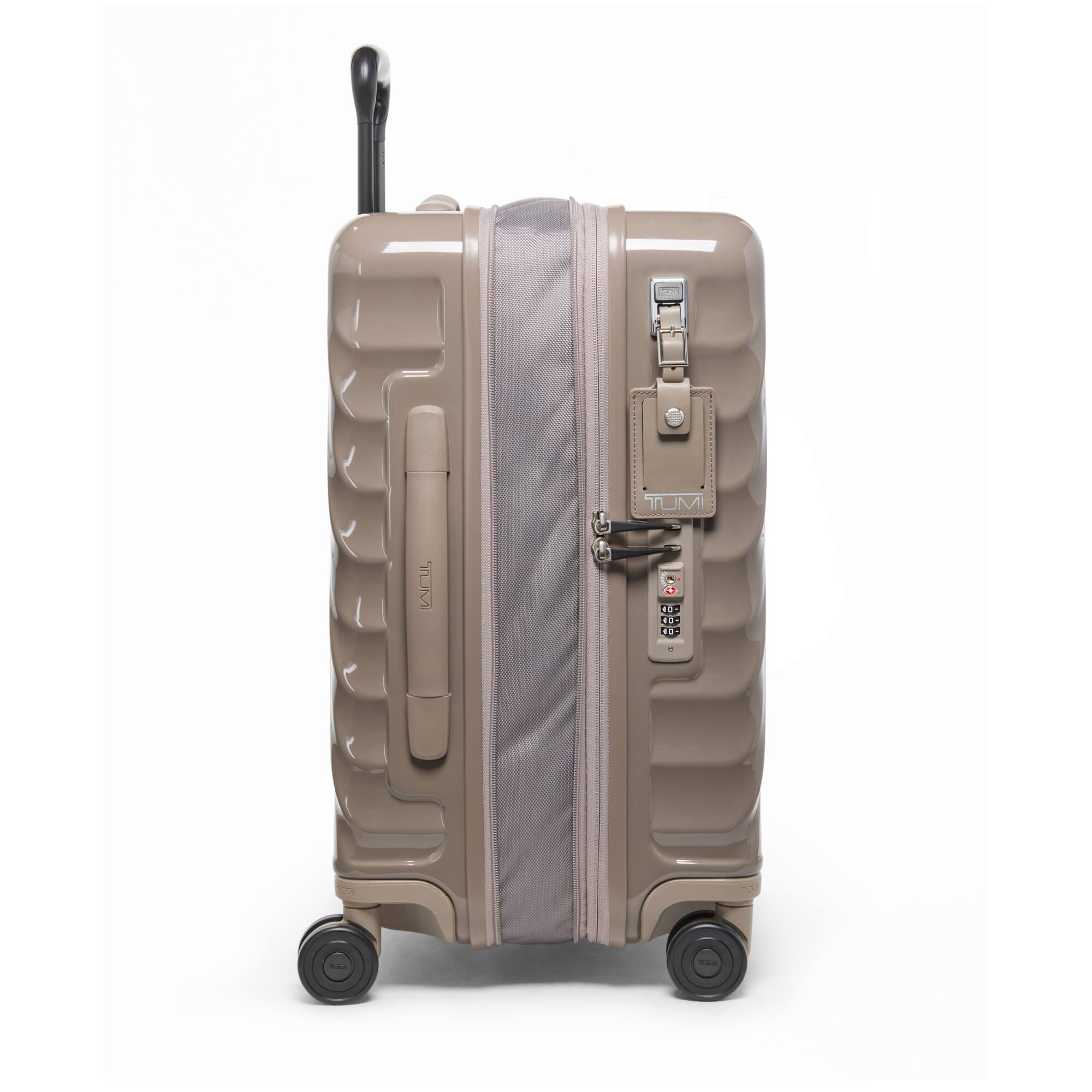 Left. TUMI - 19 Degree Continental 22" Expandable 4-Wheeled Carry On Suitcase - Moon Rock.