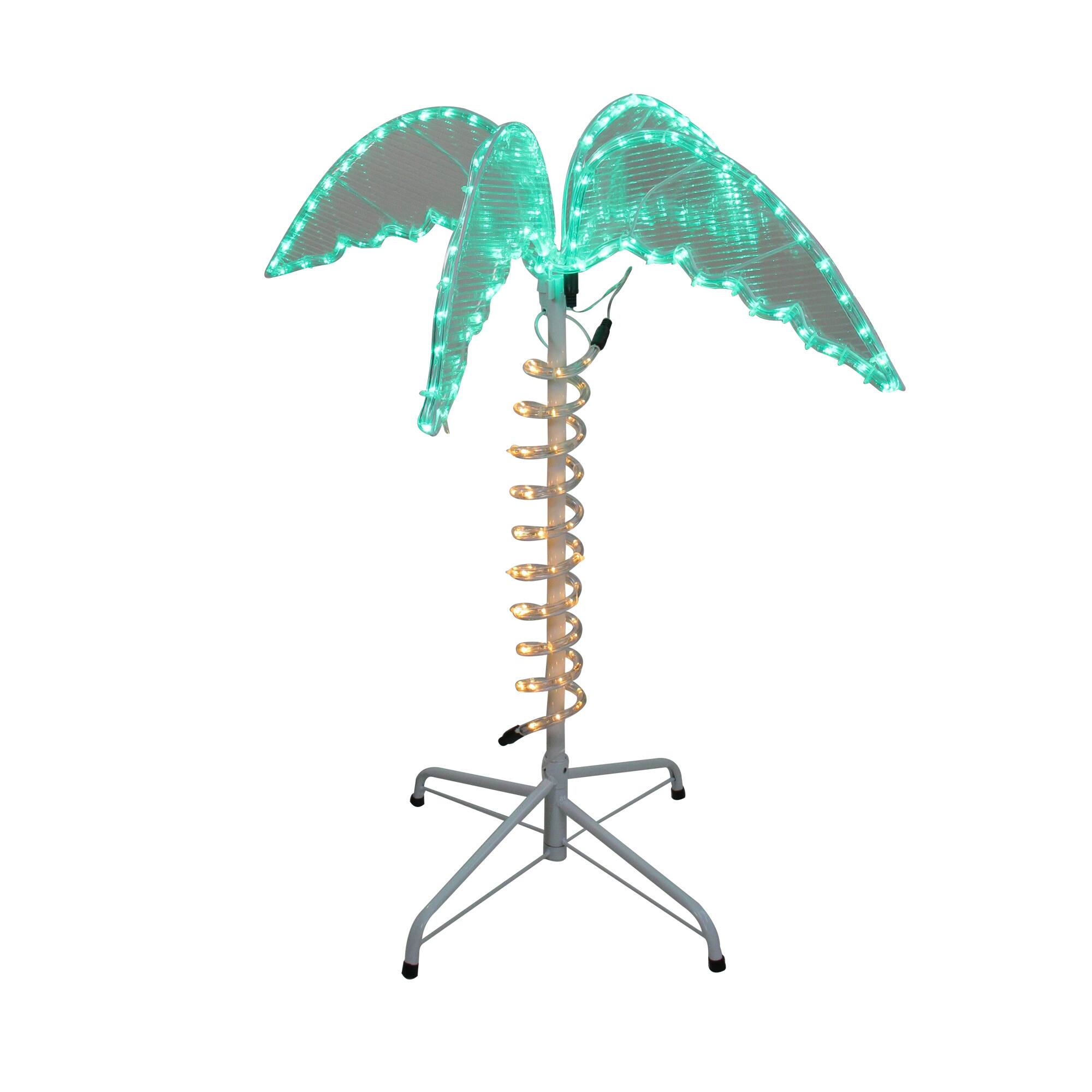 Alt View 1. Northlight - LED Palm Tree Rope Light Outdoor Decoration - 2.5' - Green and Clear Lights - Green.