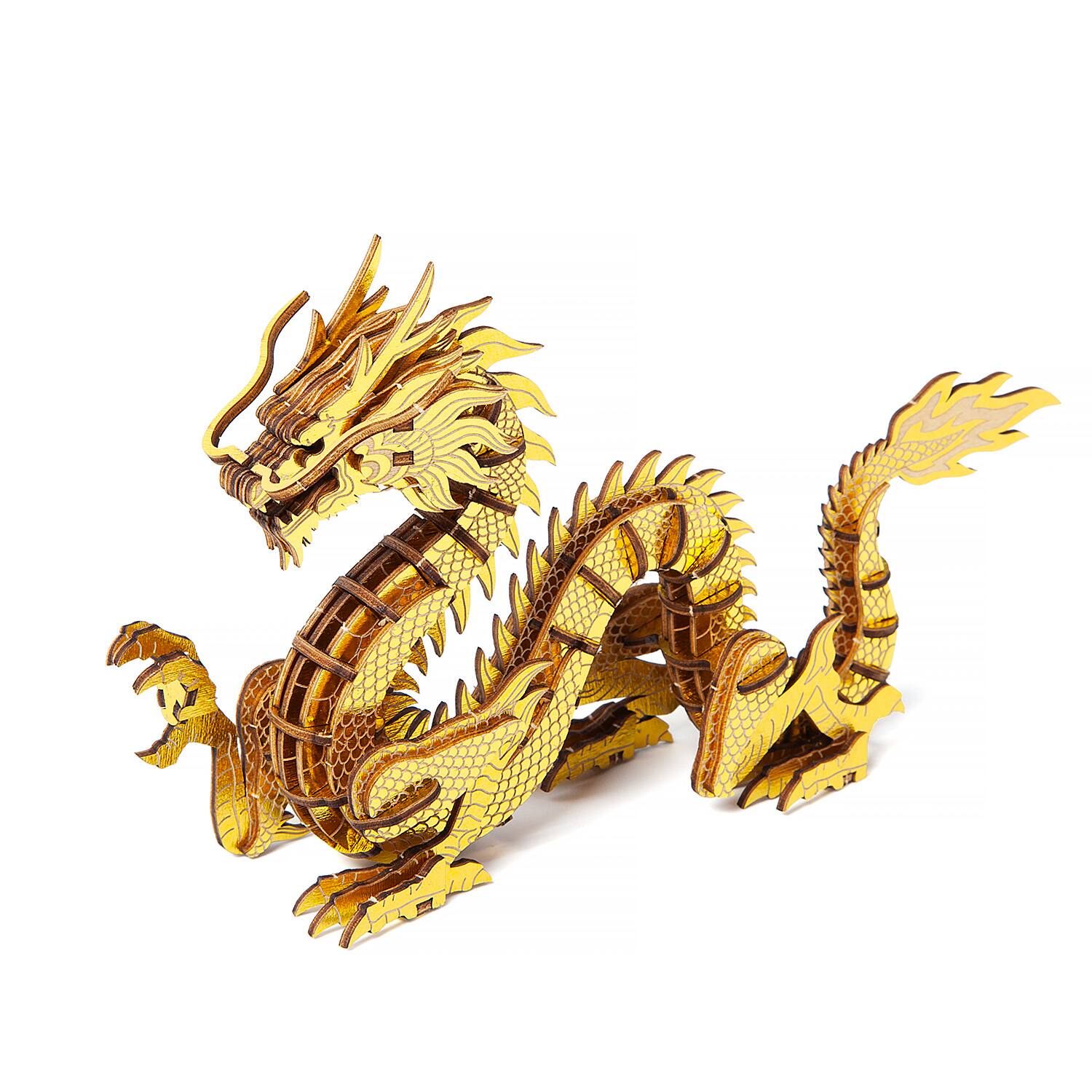 3D Puzzle - 3D DIY Puzzle: Dragon Wa-Gu-Mi Color Version - 71pcs