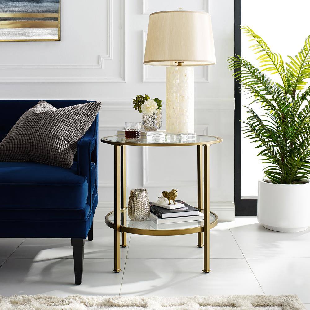 Alt View 1. Crosley Furniture - Aimee Side Table - Soft Gold.