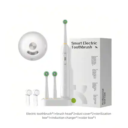 Smart Electric Toothbrush
Professional Care
Electric toothbrush*1 + brush head*2 + dust cover*2 + sterilization box*1 + induction charger*1 + color box*1