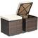 Front. Costway - 2PCS Patio Rattan Ottomans Seat Side Table Storage Box Footstool with Cushions - White + Mix Brown.
