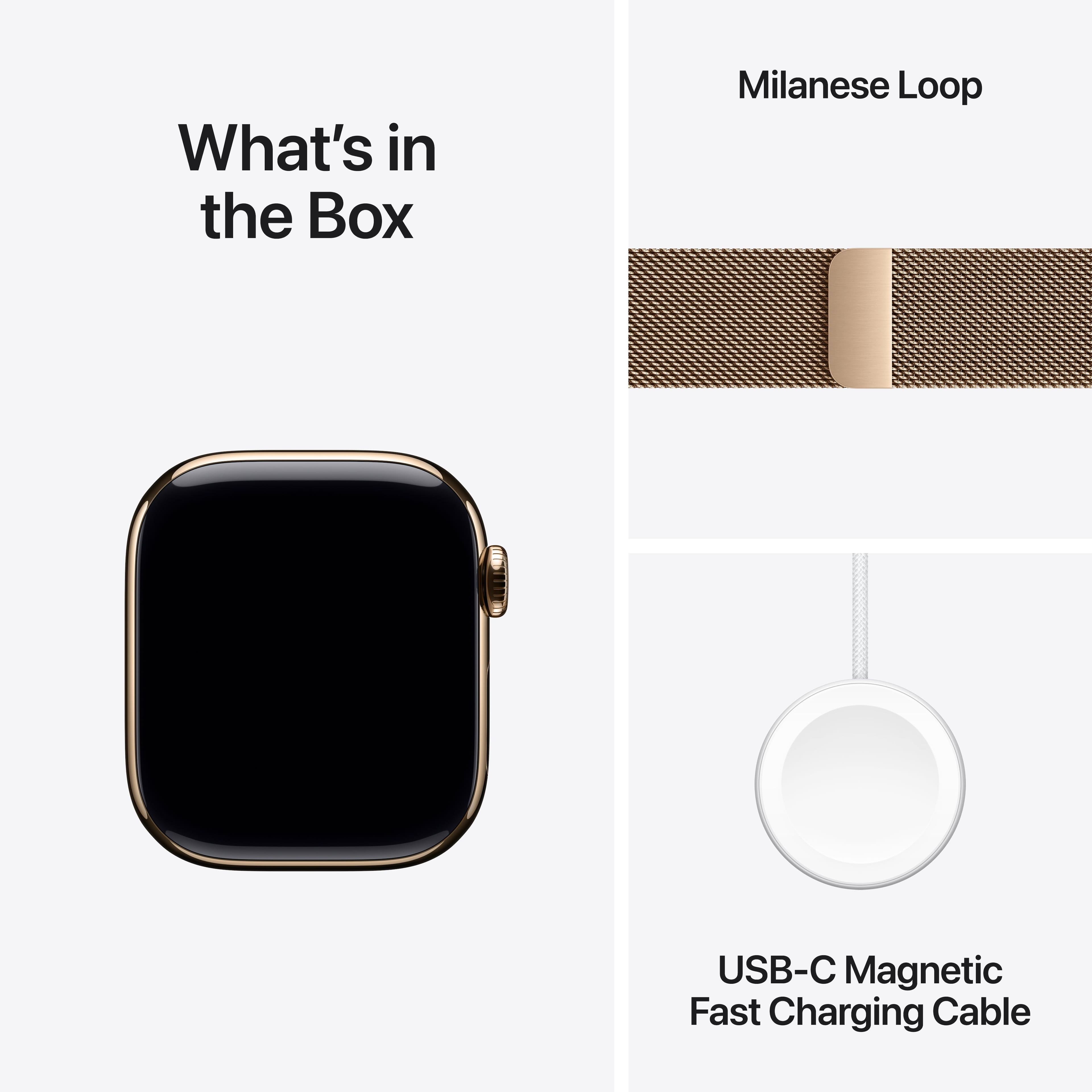 What's in the Box
Milanese Loop
USB-C Magnetic Fast Charging Cable