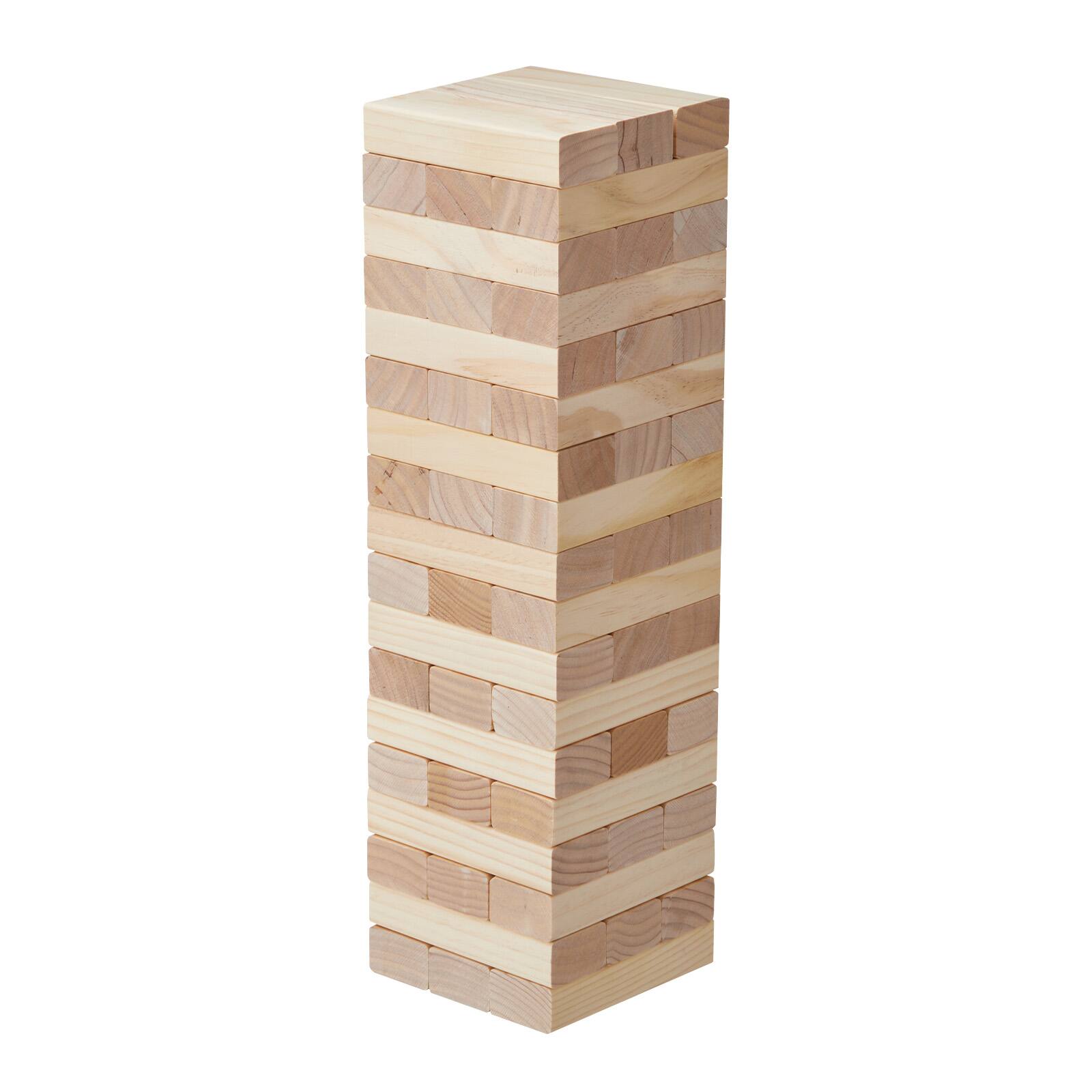 Alt View 5. VEVOR - Tumbling Timber Toy, 54 Blocks Large Tumble Tower Blocks Game, Pine Wood Tumbling Tower Game with Carry Bag - Raw wood color.