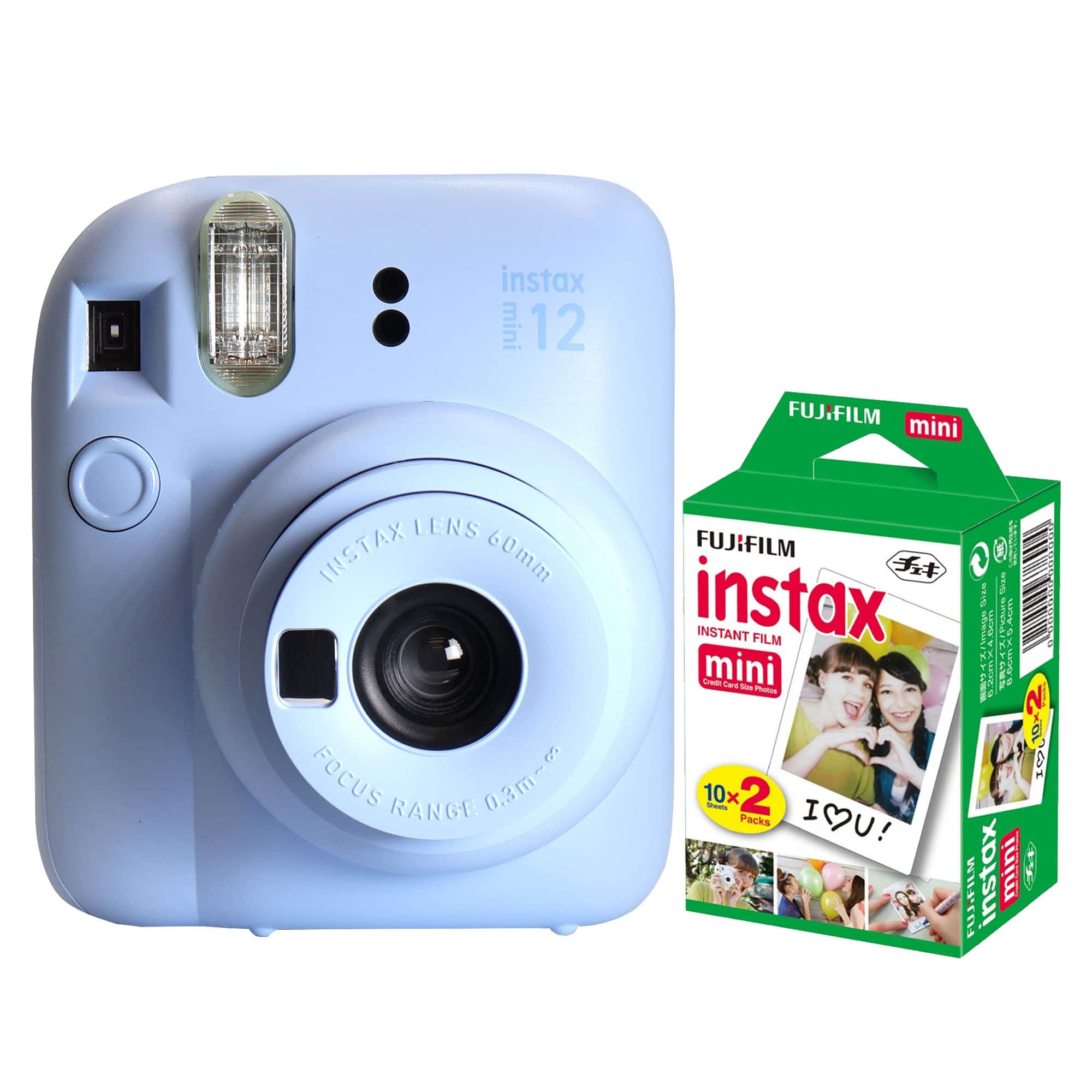 Fujifilm - INSTAX MINI 12 Instant Film Camera Pastel 2x10 Mini Instax Film - Blue