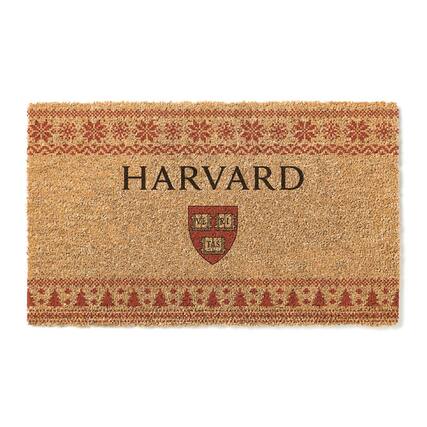 Front. Jardine - Harvard Crimson 18" x 30" Holiday Coir Doormat - Brown.