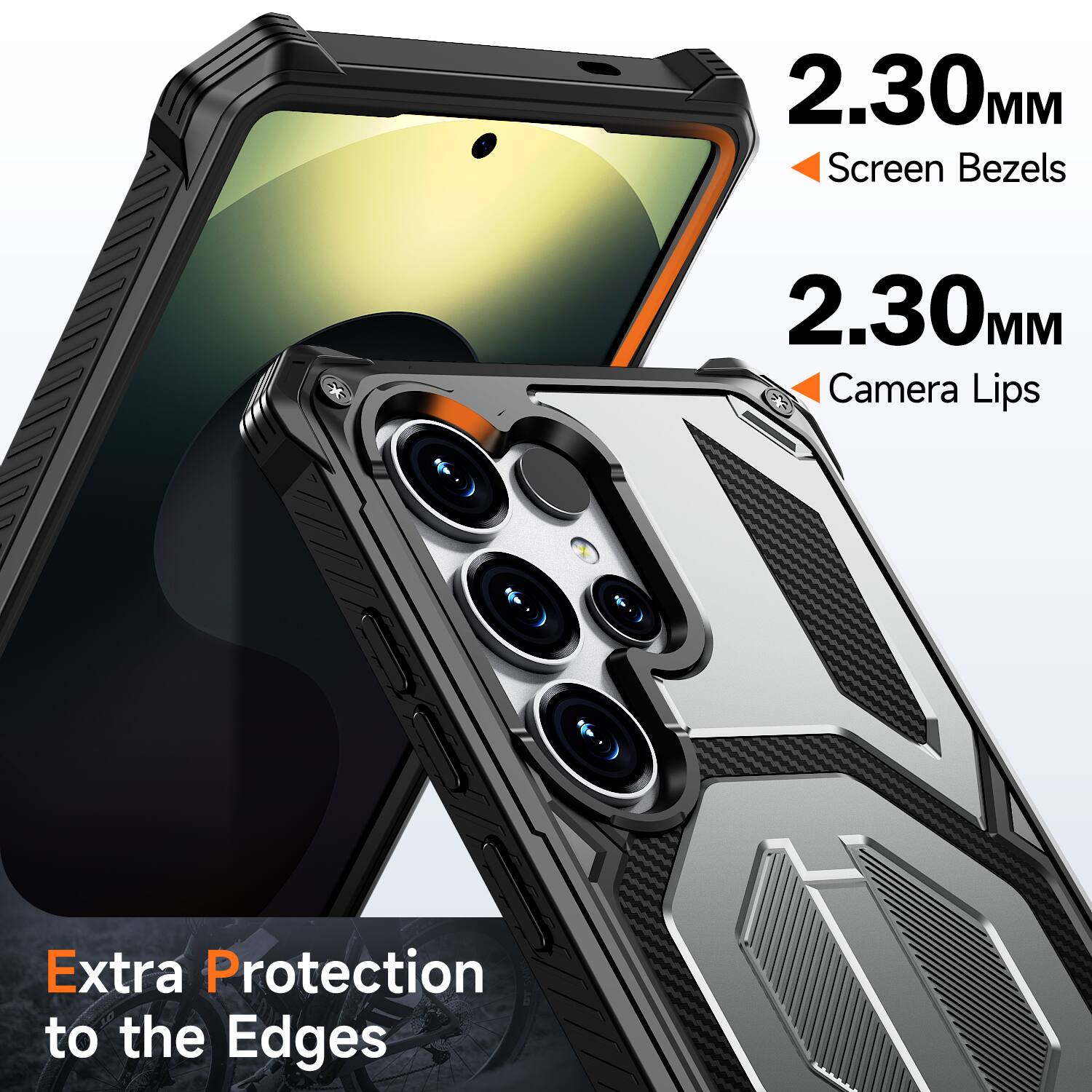 2.30MM Screen Bezels  
2.30MM Camera Lips  
Extra Protection to the Edges