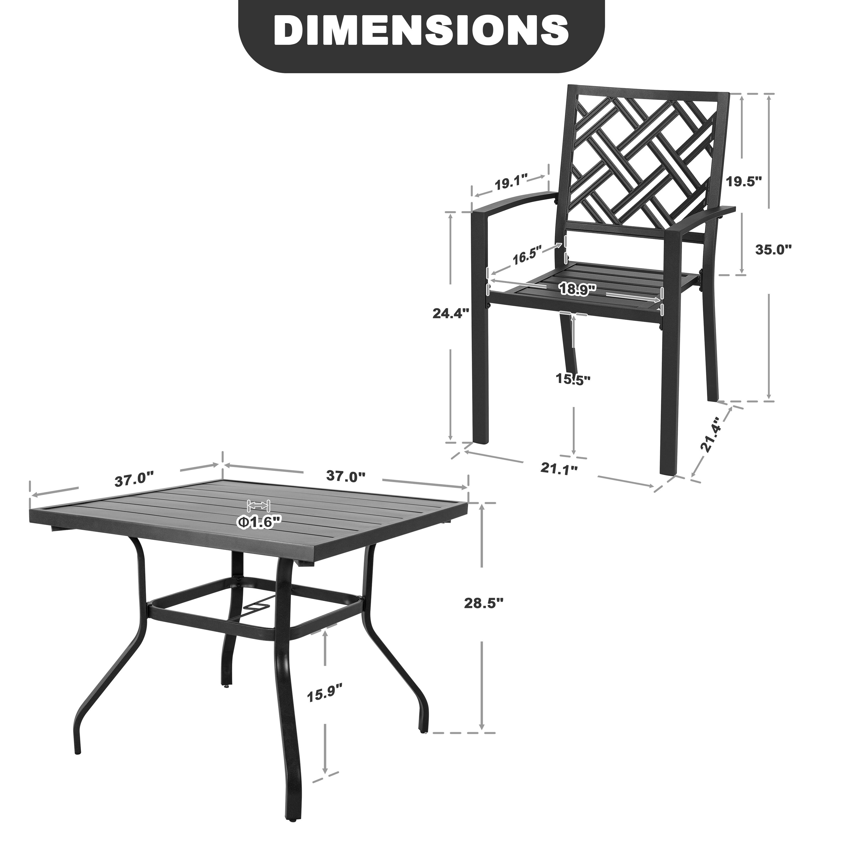 DIMENSIONS  
19.1" 19.5" 24.4" 16.5" 18.9" 35.0" 15.5" 37.0" 1.6" 37.0" 21.1" 21.4" 28.5" 15.9"