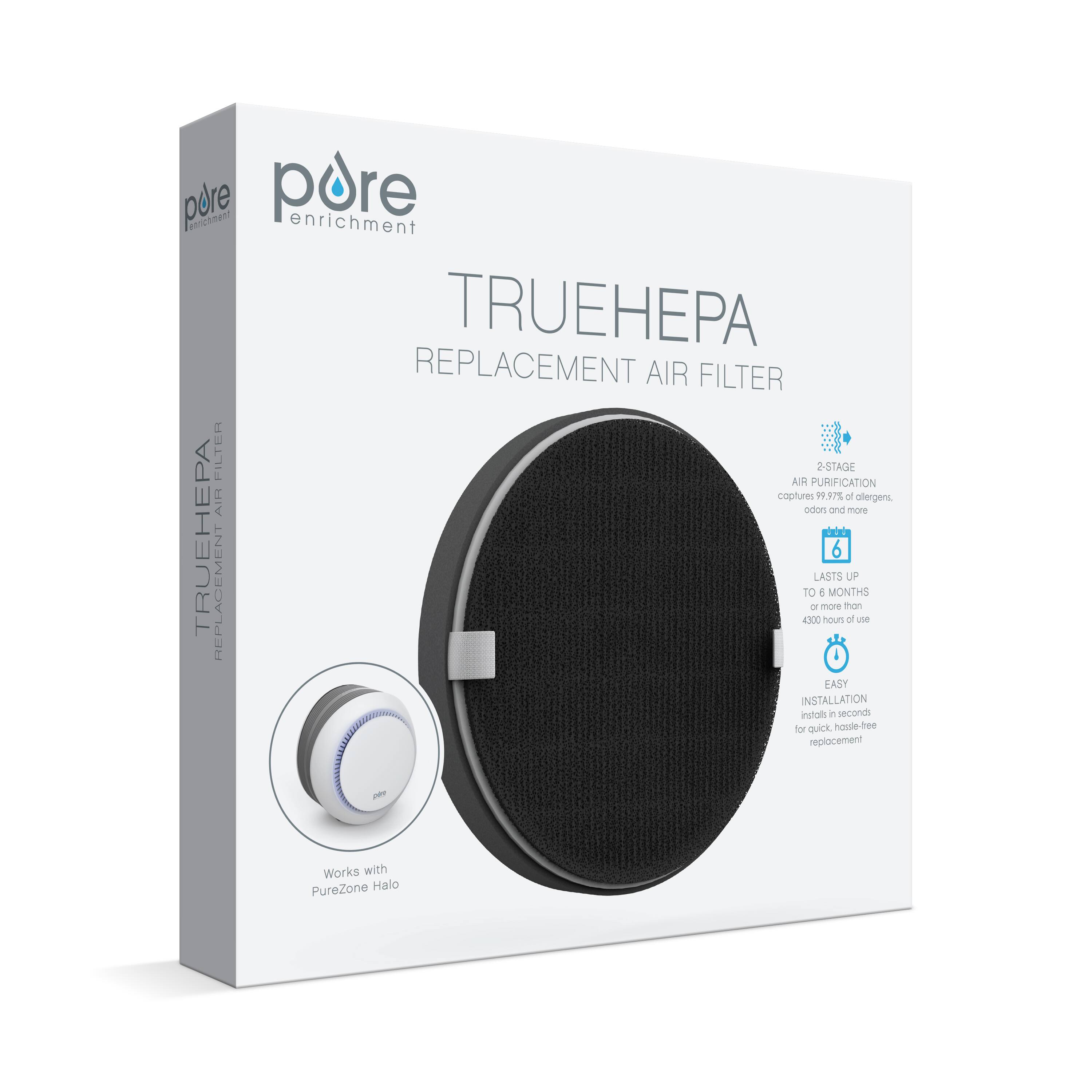 Alt View 15. Pure Enrichment - 2-in-1 True HEPA Replacement Filter for the PureZone Halo Air Purifier (PEAIRDSK) - Grey.