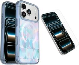 OtterBox - iPhone 17 Pro (Only) Bundle: Symmetry Clear Series+ Case & Screen Protector - Snaps to MagSafe - Ultra-Sleek - Opal Prism (Clear/Multicolor)