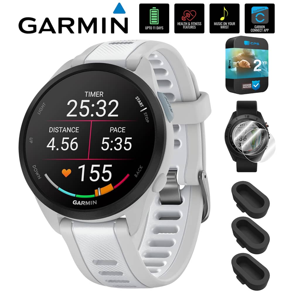 Garmin - Forerunner 165 Music Smart Sport Watch + 2 Year Extended Warranty Bundle - Mist Gray |Whitestone - (2024)