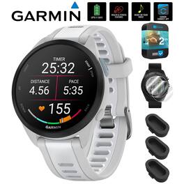Garmin - Forerunner 165 Music Smart Sport Watch + 2 Year Extended Warranty Bundle - Mist Gray |Whitestone - (2024)