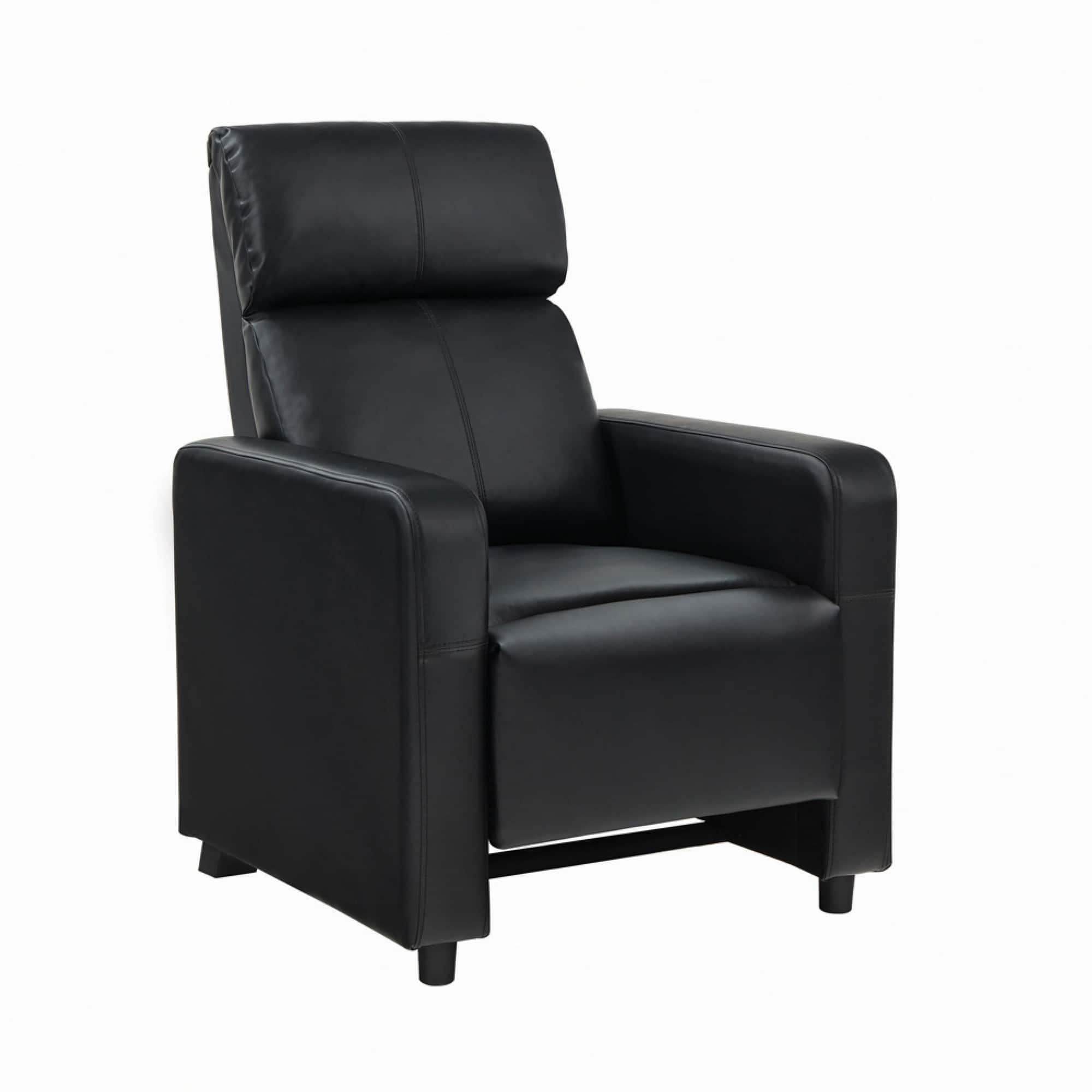 Manhattan Lane - Modern Theater Seating Push Back Recliner - Black