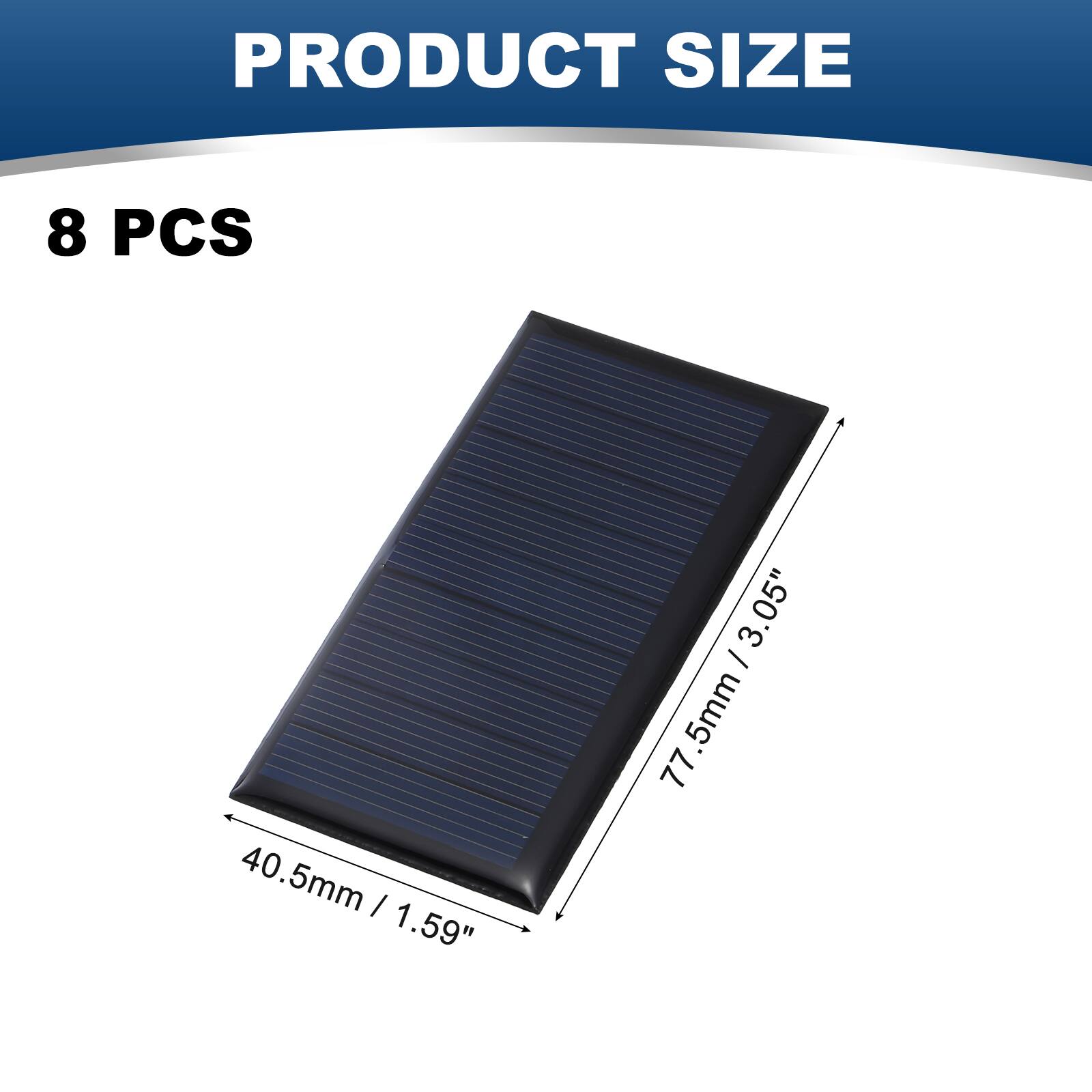 PRODUCT SIZE  
8 PCS  
40.5mm / 1.59"  
77.5mm / 3.05"