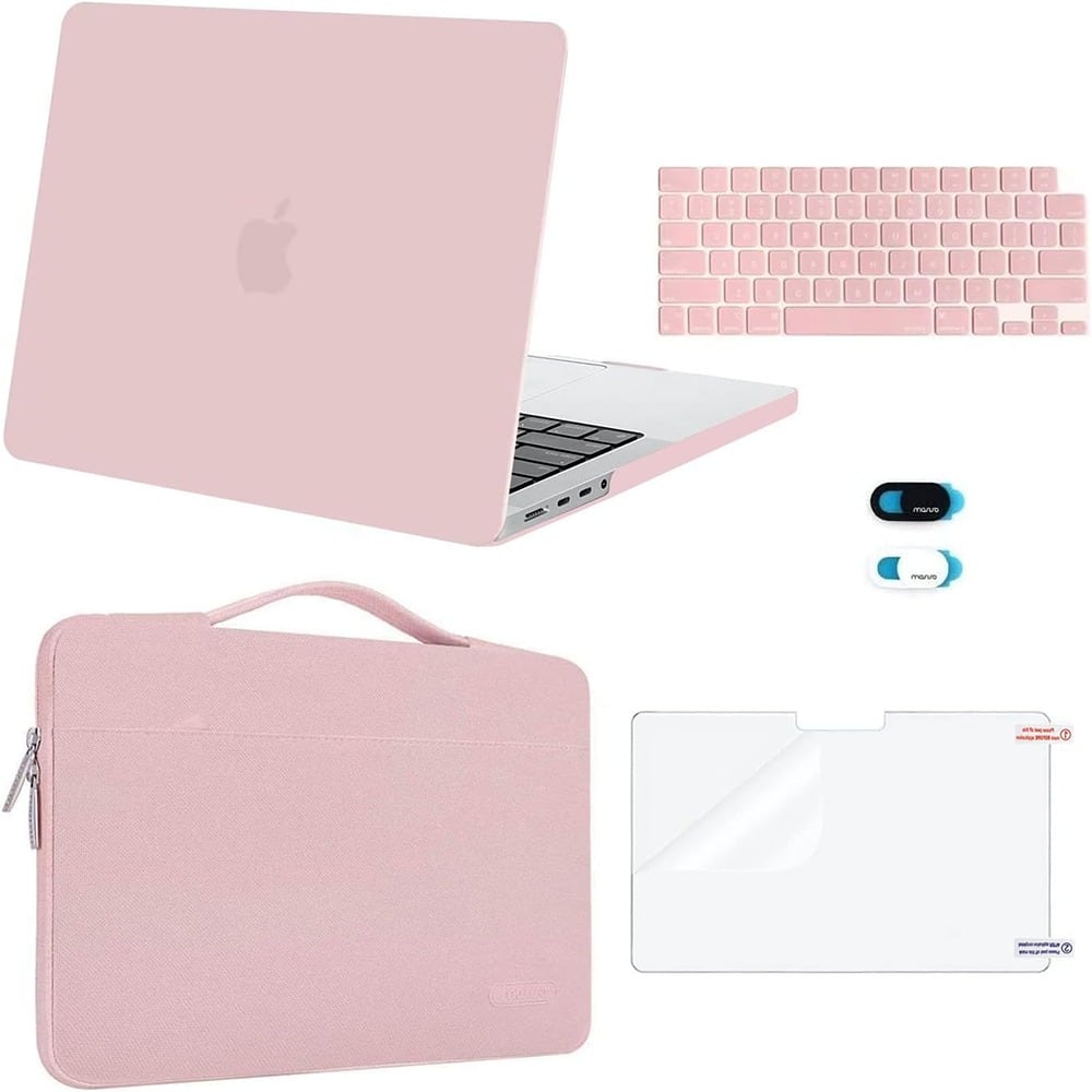 RTMB - MacBook Pro 14″ Case & Keyboard Cover Bundle, Rose Quartz, Plastic - Color: Rose Quartz