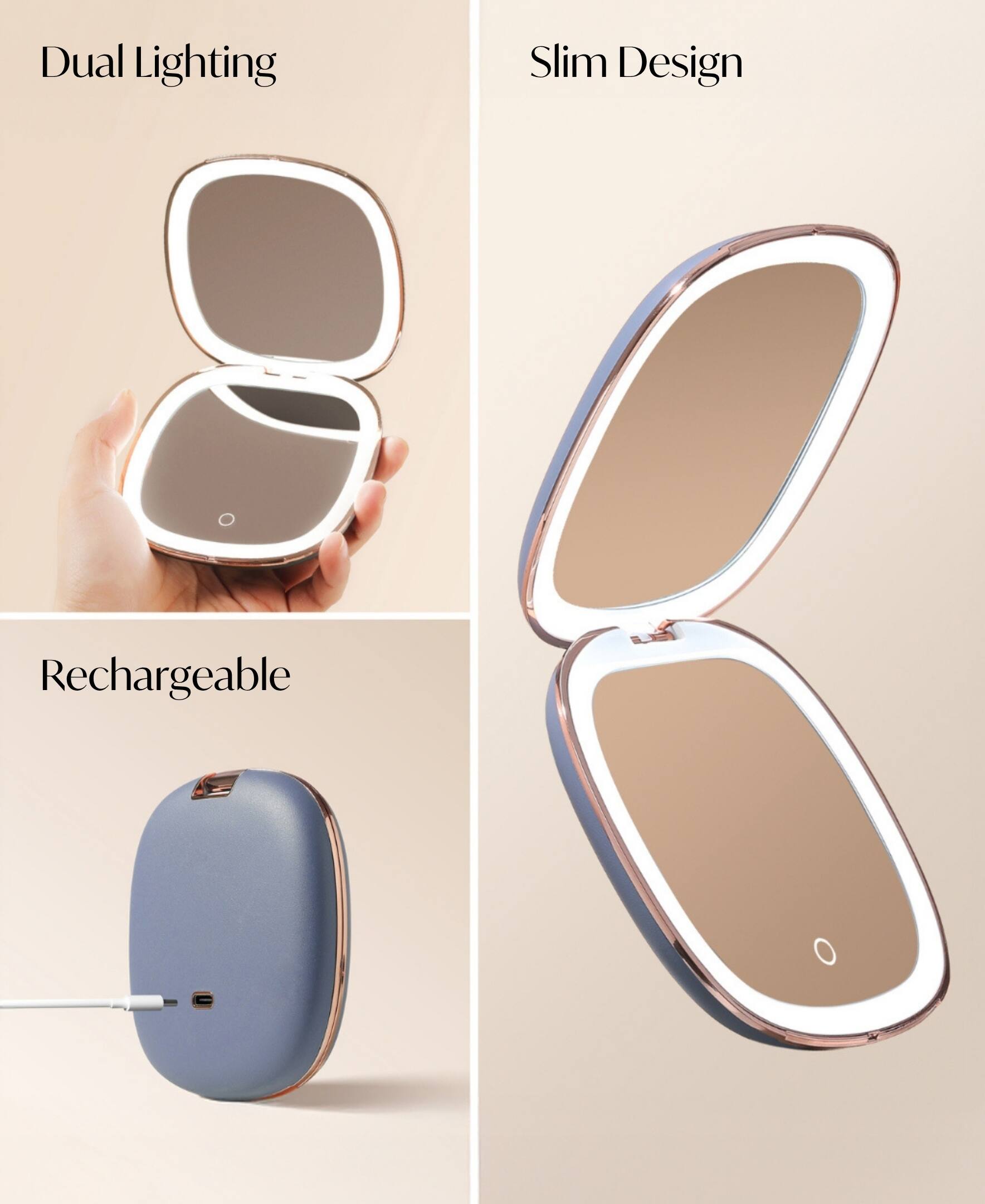 Dual Lighting Slim Design Rechargeable