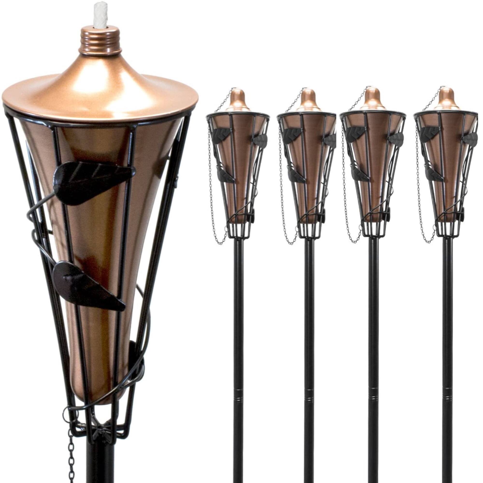 Front. Sorbus - Matney Outdoor Metal Patio Torches, Use for Deck, Patio, Back Yard, Out Door Parties, Wedding - Bronze.