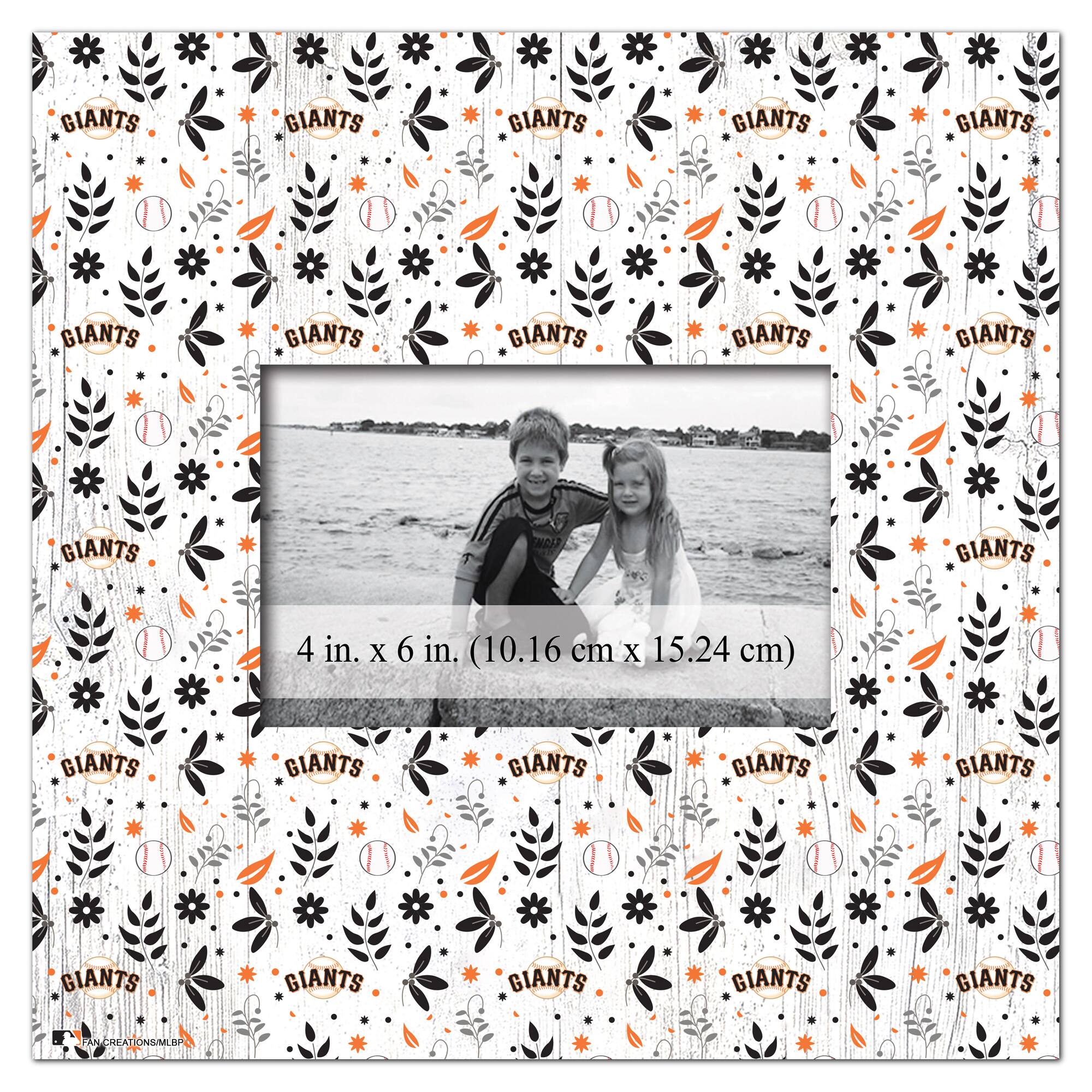 San Francisco Giants 10'' x 10'' Floral Pattern Frame