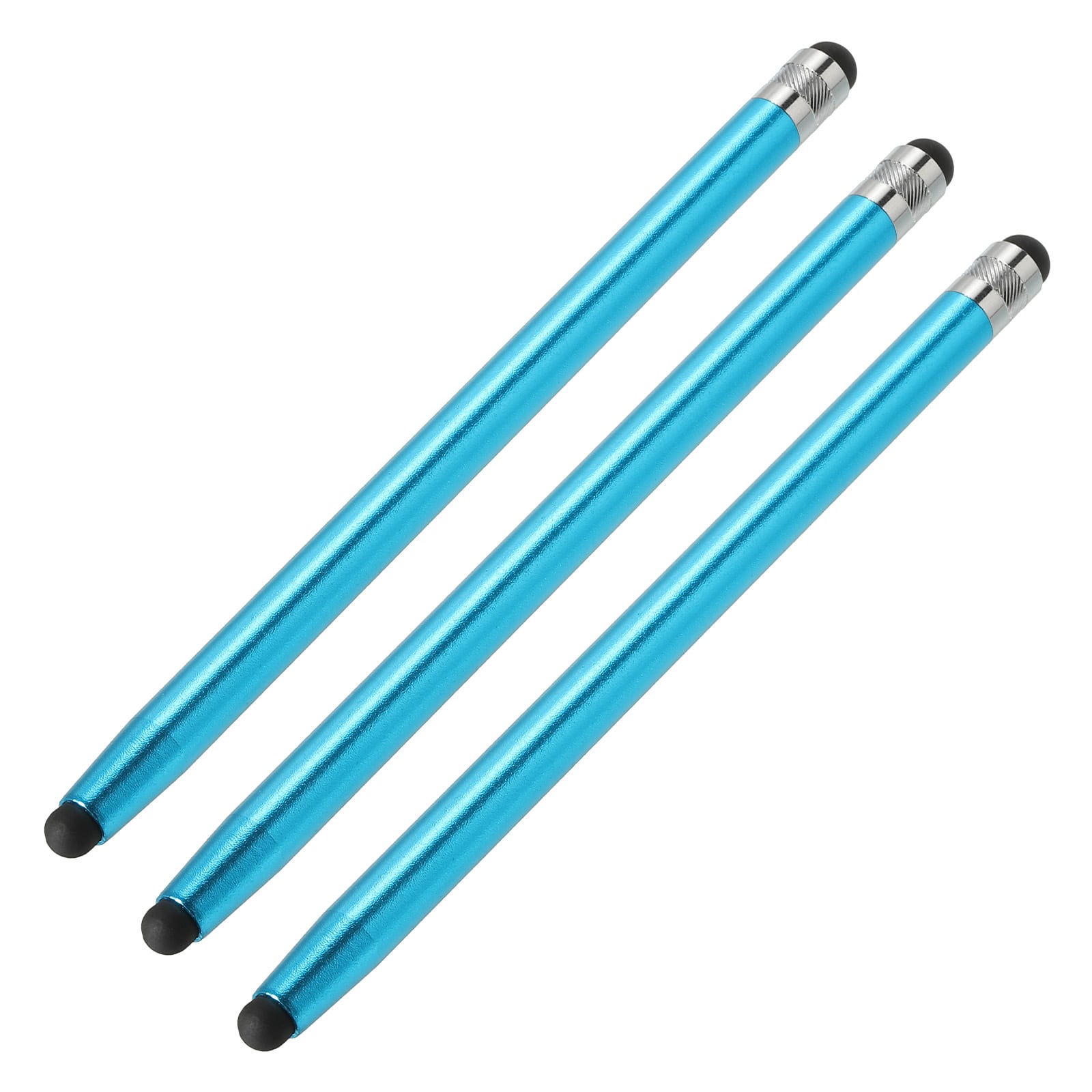 Unique Bargains - 3pcs Stylus Pens for Touch Screens Dual Rubber Tips Capacitive Stylus Universal Tablet Pen Sensitivity Precision - Light Blue