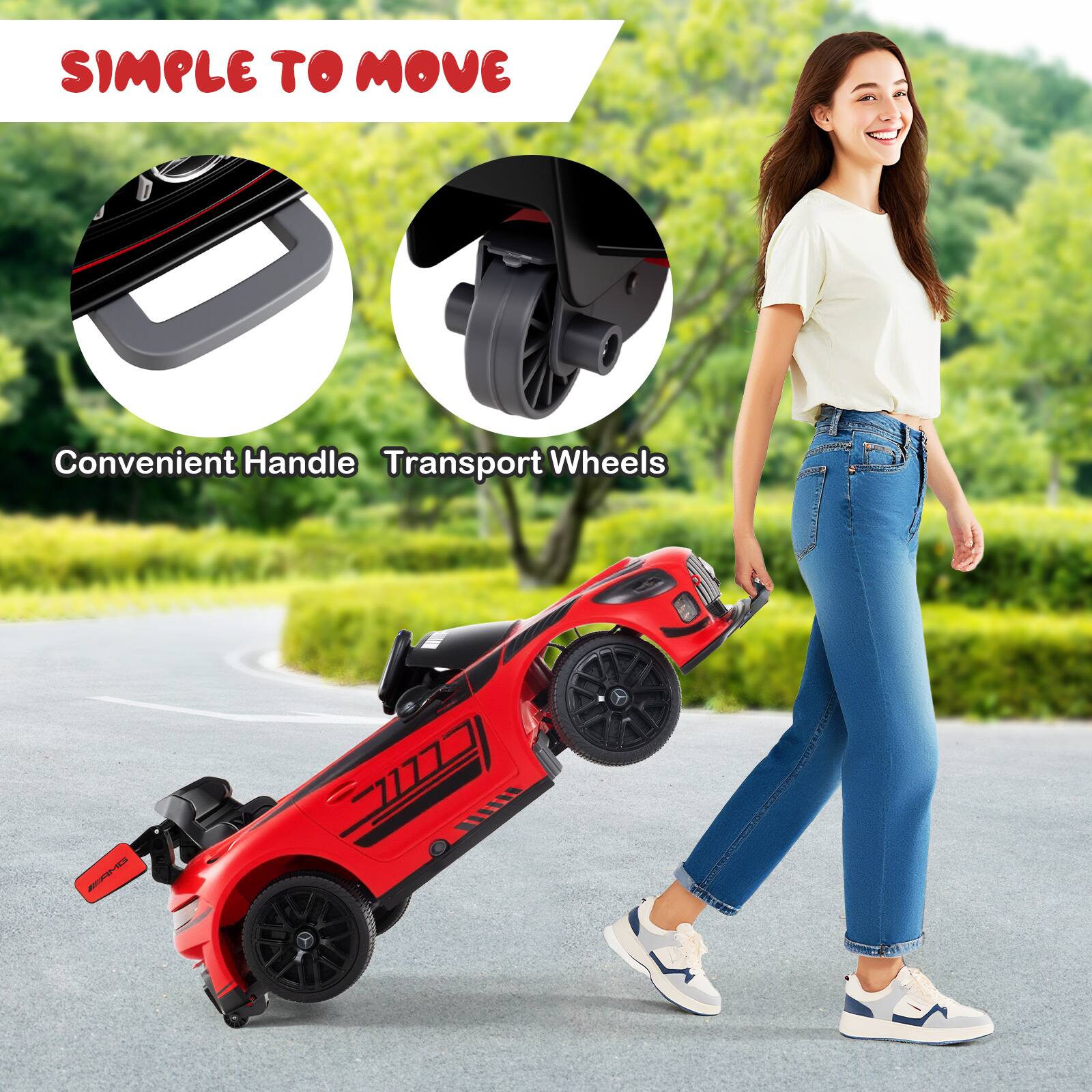 SIMPLE TO MOVE  
Convenient Handle  
Transport Wheels