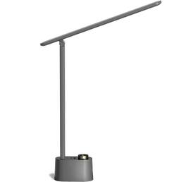 FINEAK - Eye-Caring LED Desk Lamp with Dual USB Charging & Foldable Design - Gray