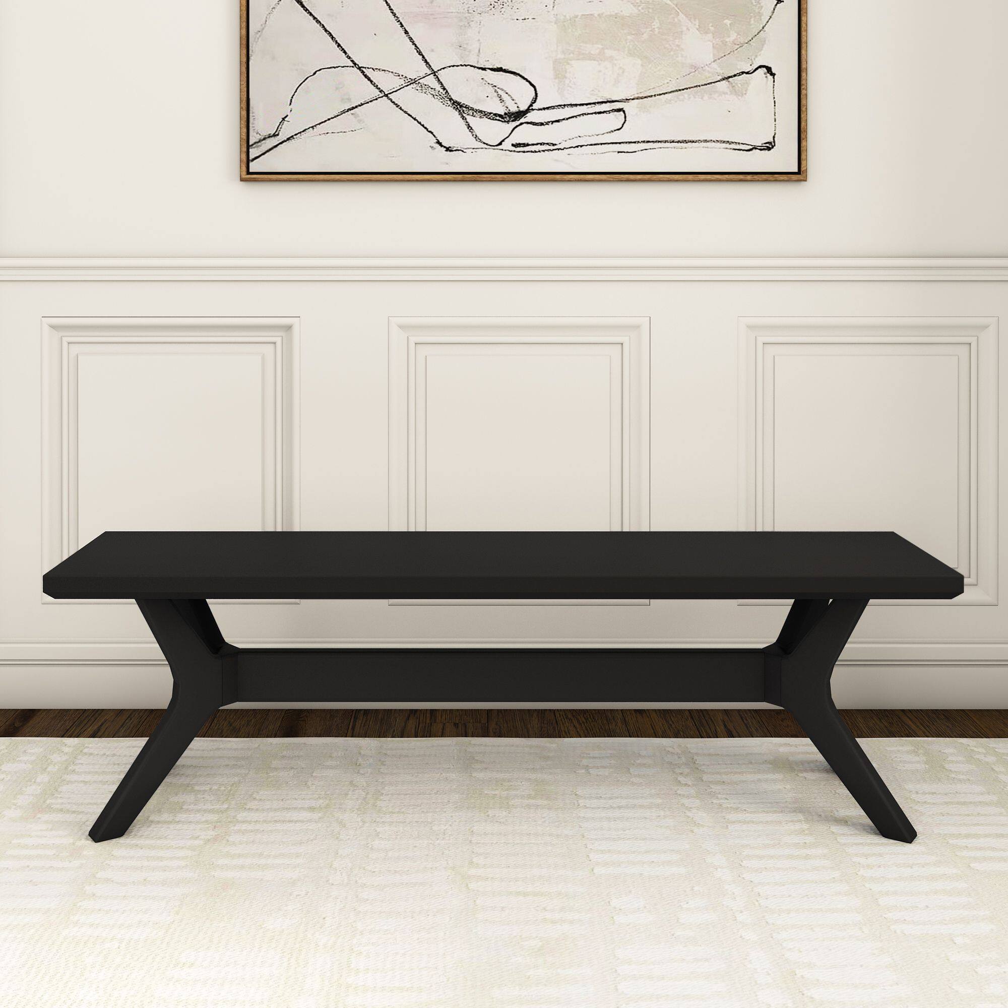 Alt View 1. Plank+Beam - Verso Dining Room Bench (60in / 1520mm), Black - Black.