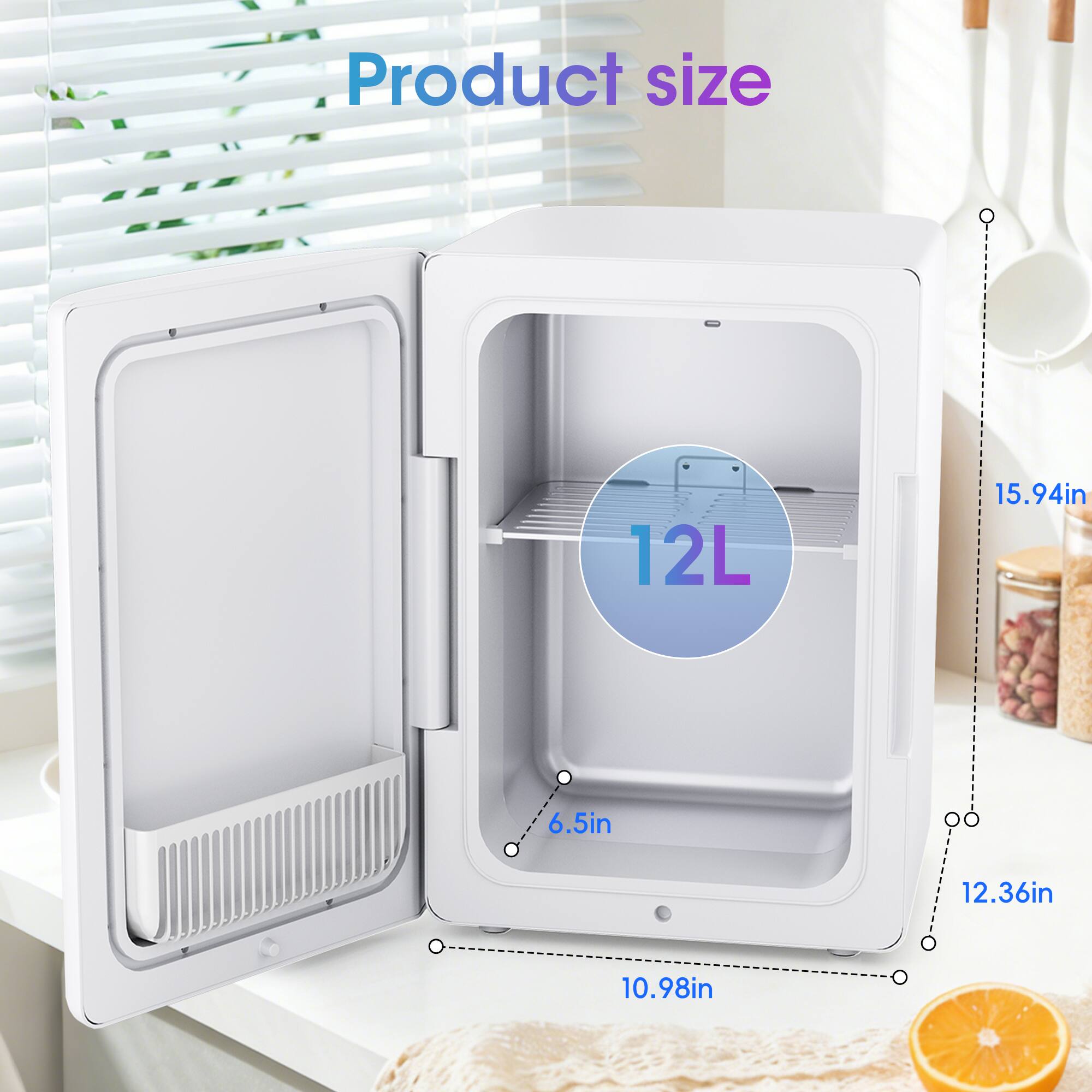 Product size: 12L, 15.94in, 6.5in, 12.36in, 10.98in