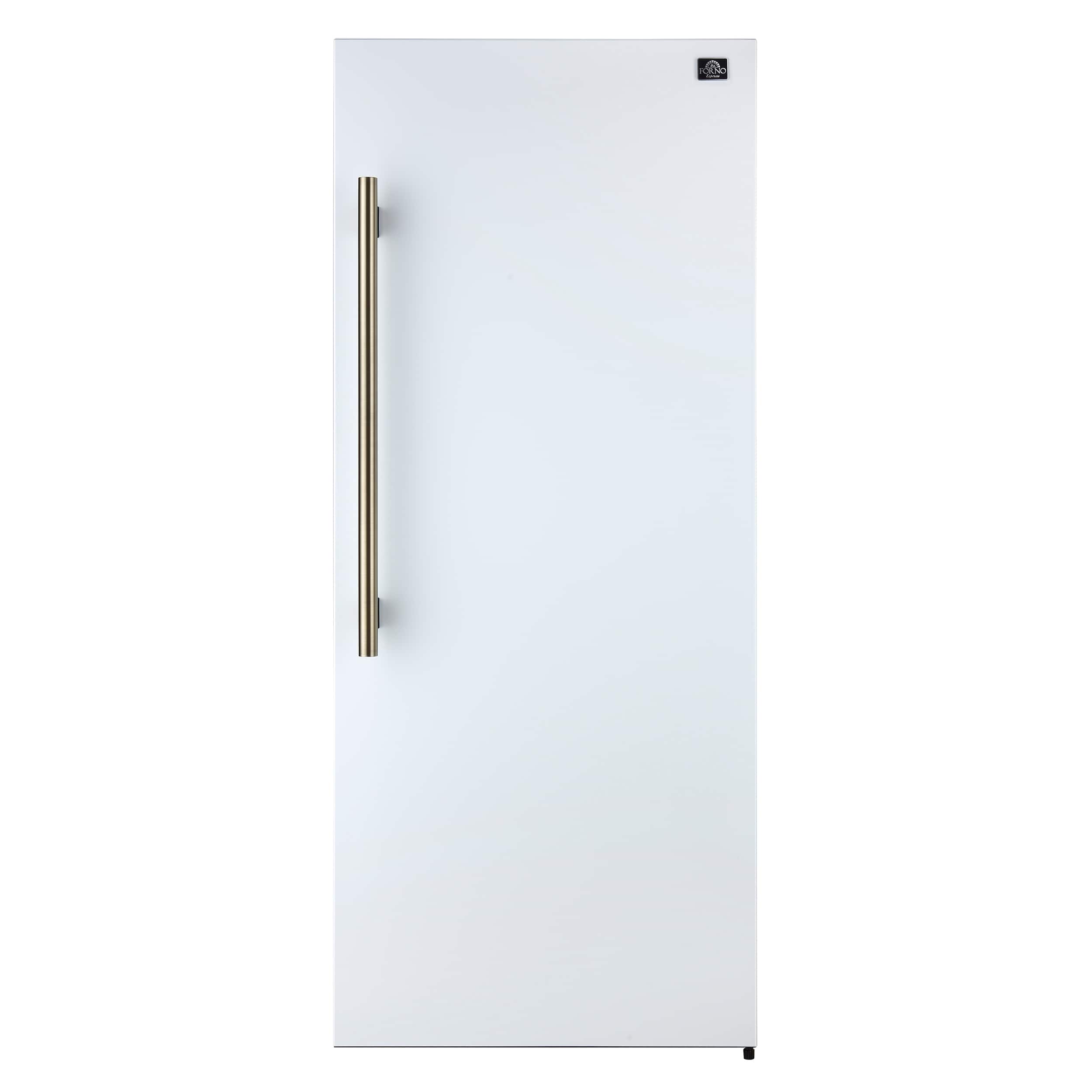 Front. Forno Appliances - Maderno 13.6 Cu. Ft. Right Swing Upright Convertible Freezer with Antique Brass Handles - White.