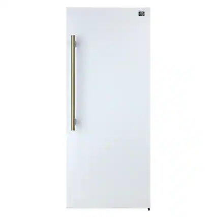 Front. Forno Appliances - Maderno 13.6 Cu. Ft. Right Swing Upright Convertible Freezer with Antique Brass Handles - White.