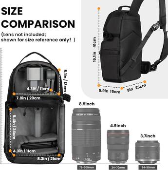 tigernu t-c6003 rain proof backpack dslr camera lens case bag TARION for Photographers Compact 15L, TB04 Black Holds 2 DSLRs and 6 Lenses TR-S Camera Sling Bag -
