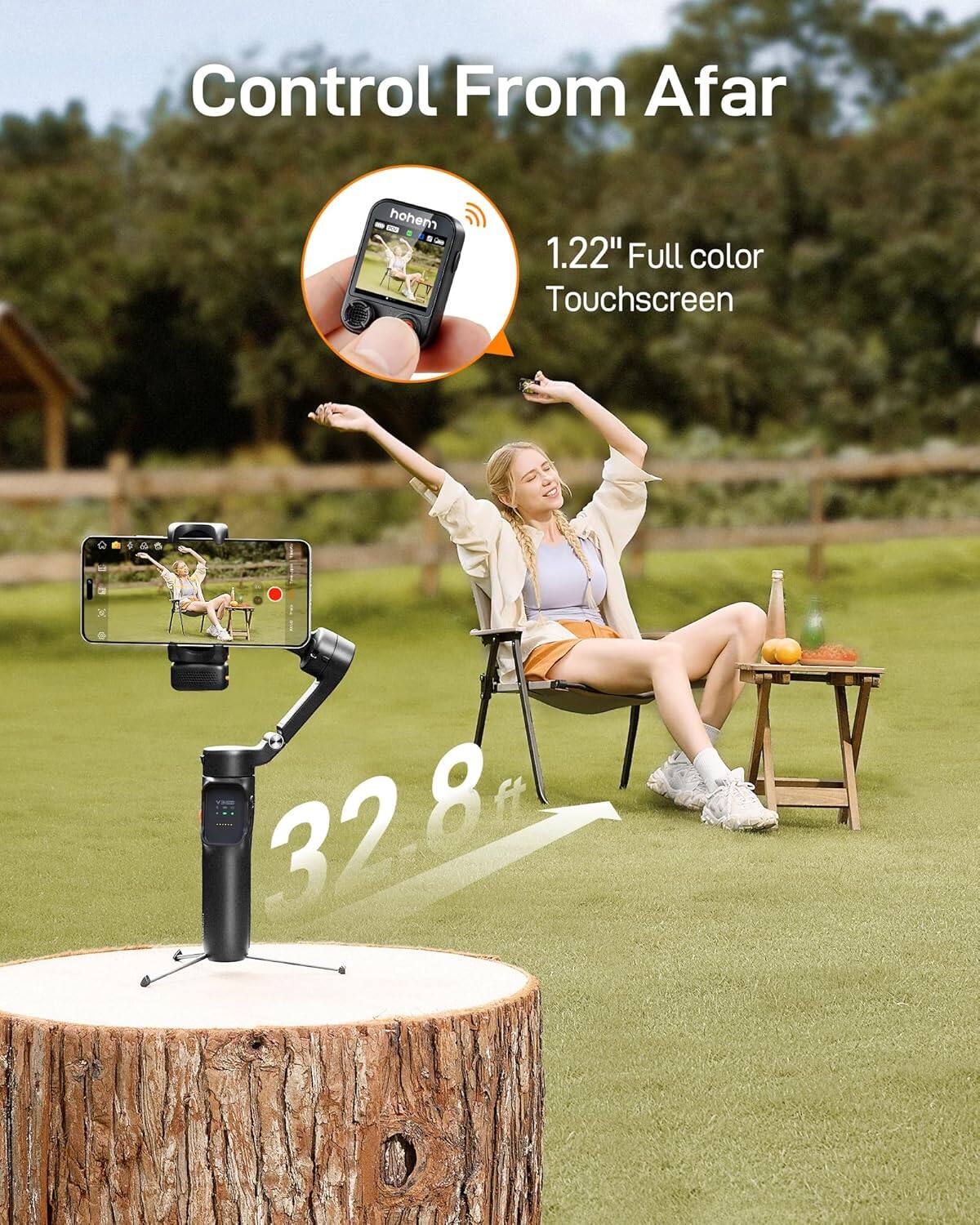 Control From Afar

1.22" Full color Touchscreen

32.8 ft