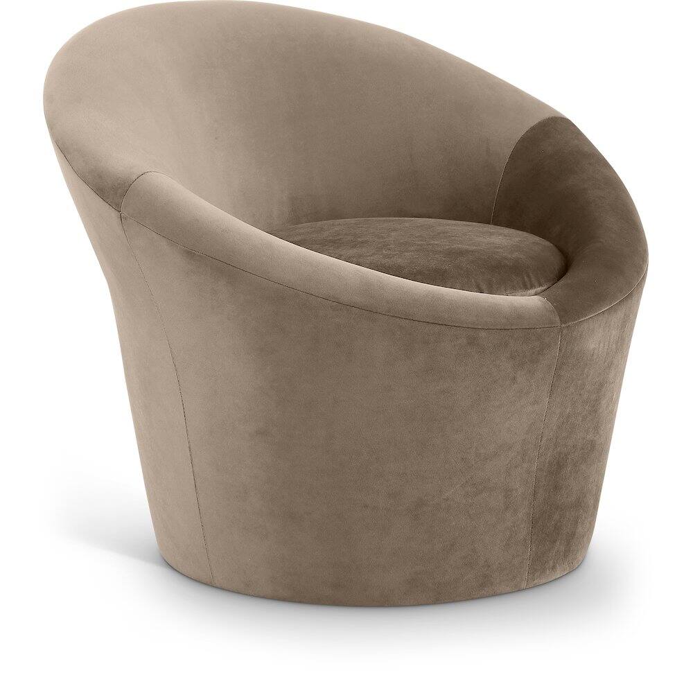 Front. Meridian Furniture - Tristan Taupe Velvet Accent Chair - Beige.