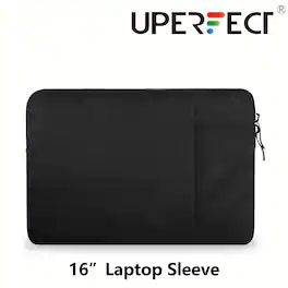 UPERFECT - 15.6 Inch Laptop Sleeve, Waterproof Protective Carrying Case - Black