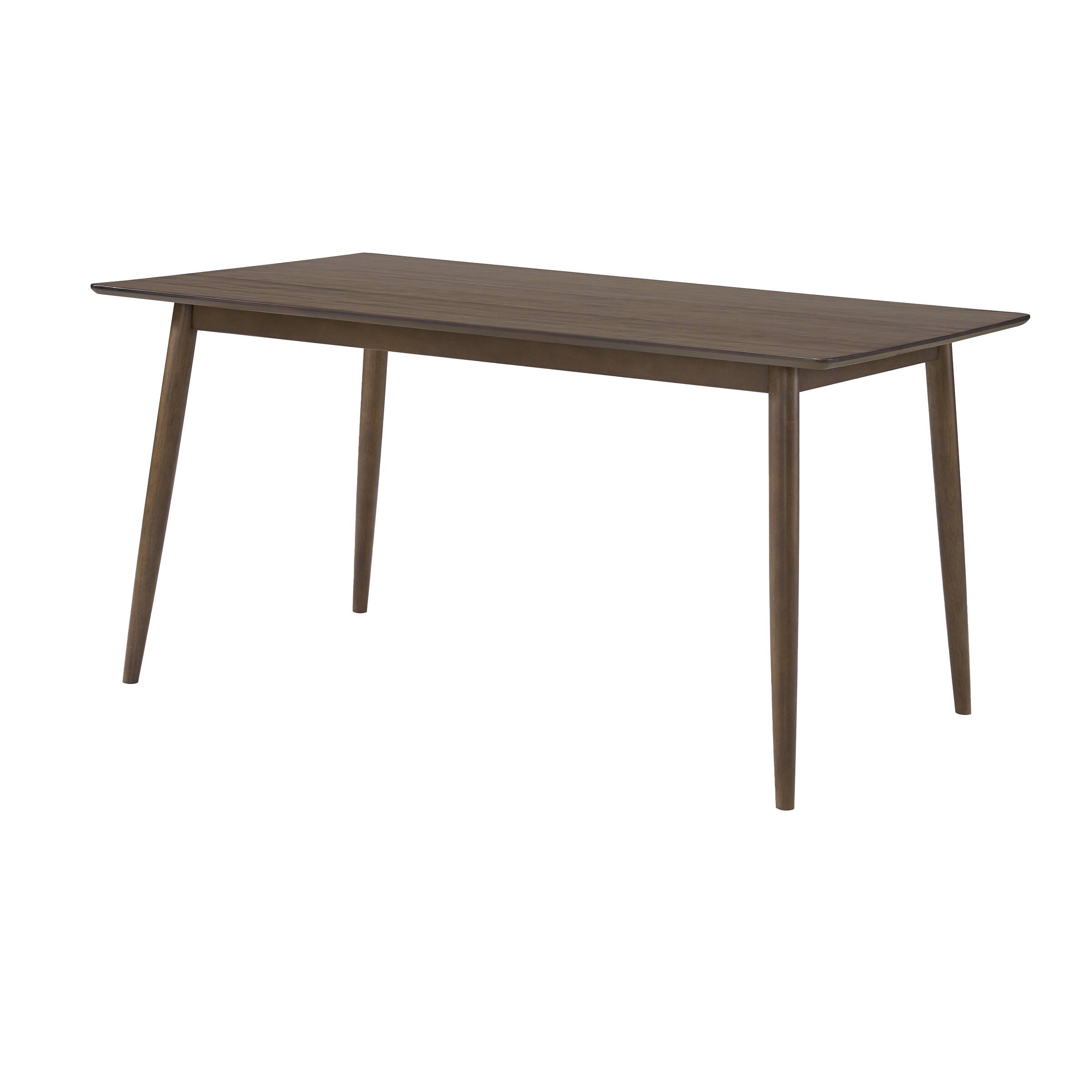 Angle. Alaterre Furniture - 59 in. Pine Wood Mid Century Modern Dining Table with 46 in. Bench Seats - Warm Pecan.