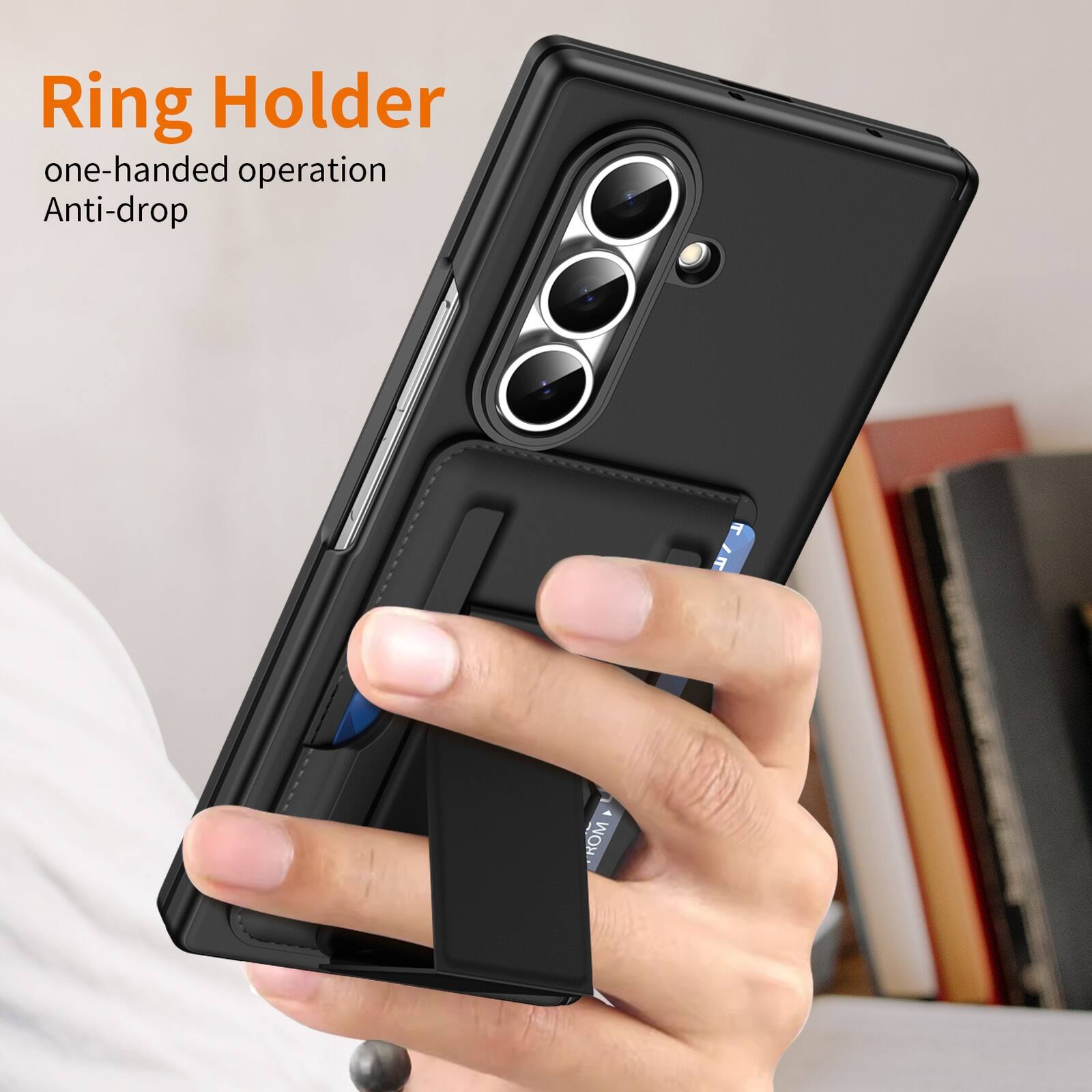 Ring Holder  
one-handed operation  
Anti-drop