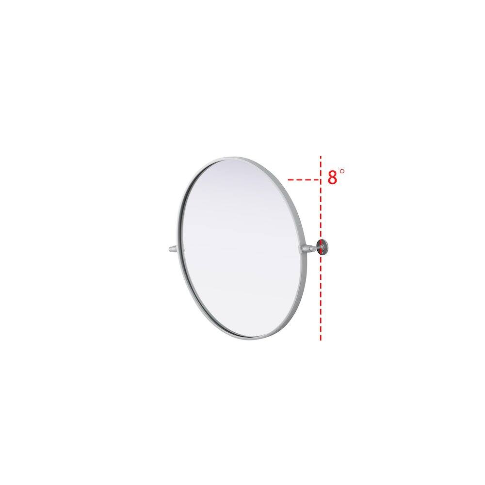Back. Elegant Kitchen and Bath - Amoura 24X24 Pivot Mirror In Silver - Silver.