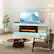Alt View 5. Skyzoo - Skyzoo Electric Fireplace TV Stand for TVs up to 80" with LED Lights & 4 AC Power Outlets, TV console for Living Room - White.
