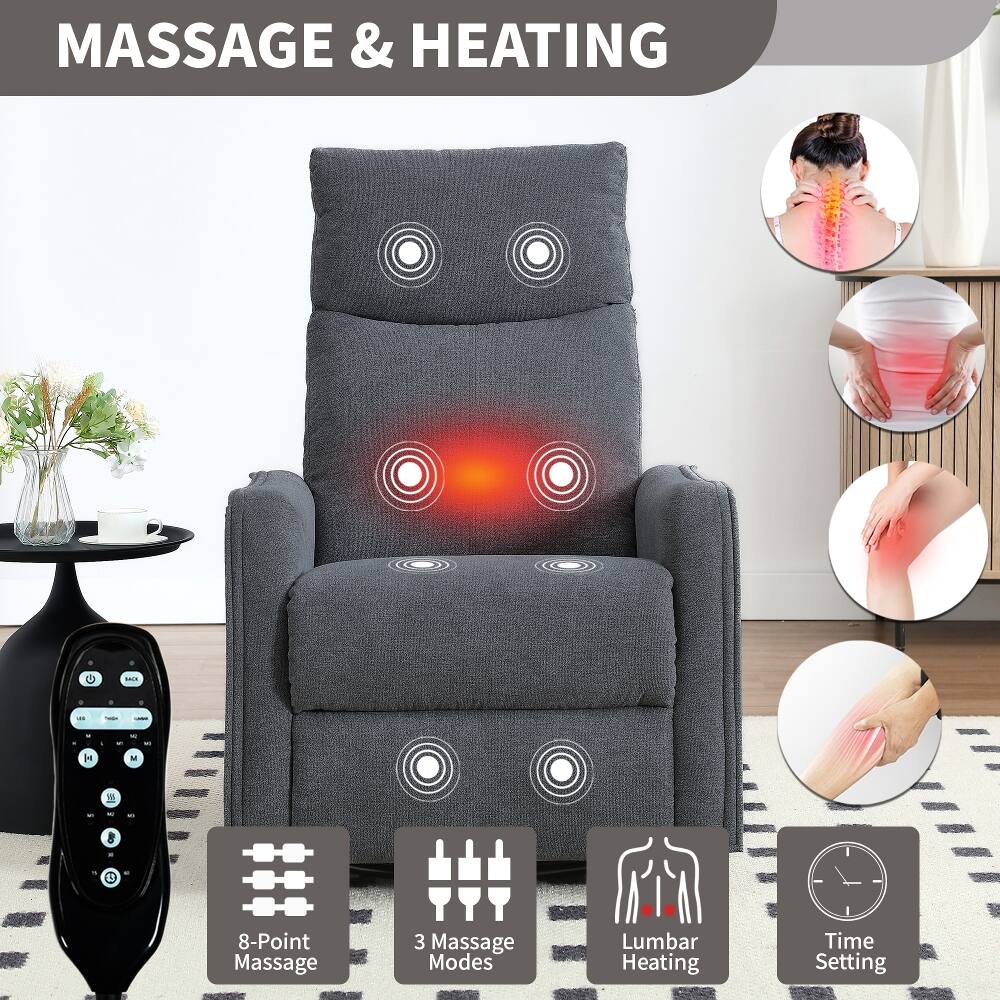 MASSAGE & HEATING

BACK

- 8-Point Massage
- 3 Massage Modes
- Lumbar Heating
- Time Setting