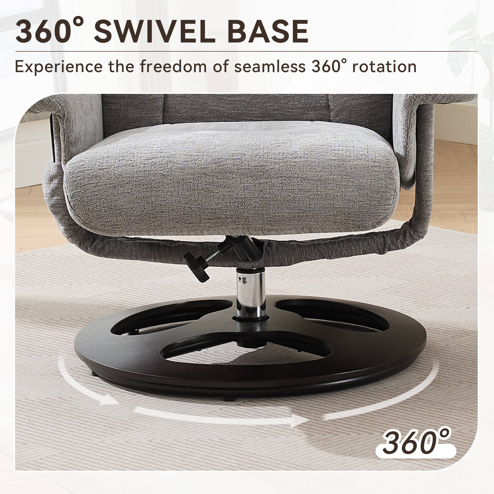 360° SWIVEL BASE  
Experience the freedom of seamless 360° rotation