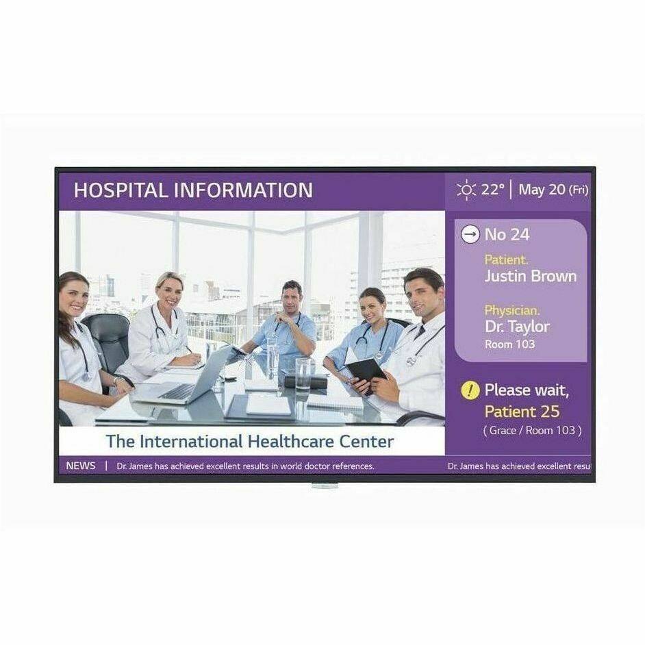 HOSPITAL INFORMATION  
22 May 20 (Fri)  

No 24  
Patient: Justin Brown  
Physician: Dr. Taylor  
Room 103  

The International Healthcare Center  

NEWS | Dr. James has achieved excellent results in world doctor references.  

Please wait, Patient 25 (Grace / Room 103)  

Dr. James has achieved excellent results.