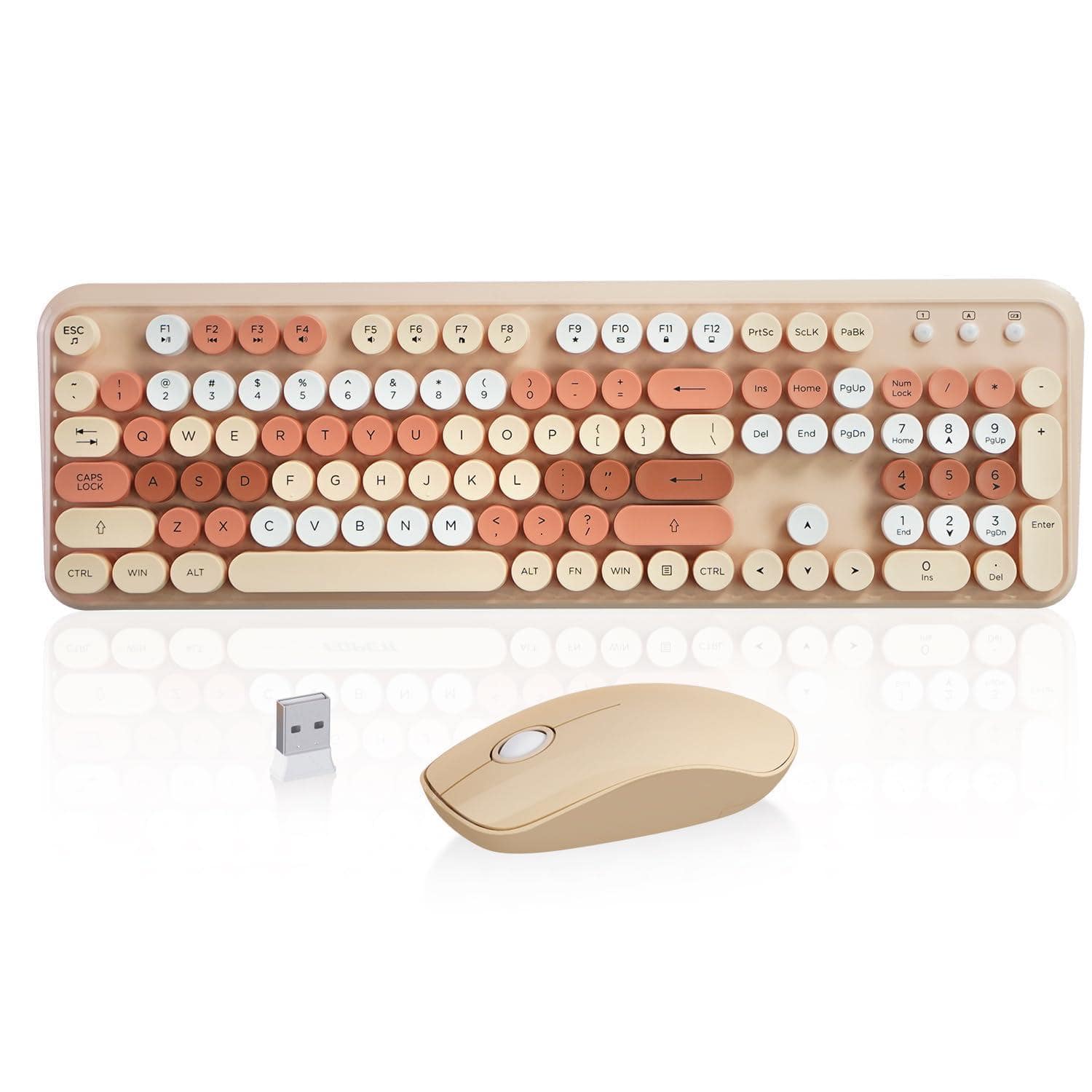 Live At Space - Wireless And Mouse Combo 2.4 Ghz Full-sized Typewriter For Windows Computer Desktop Pc Laptop 【 WirelessMouse Combo】The - MilkTea