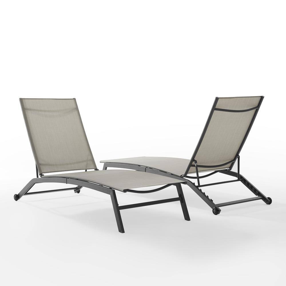 Alt View 1. Crosley Furniture - Weaver 2-Piece Outdoor Chaise Lounge Set - 2 Lounge Chairs - Light Gray.