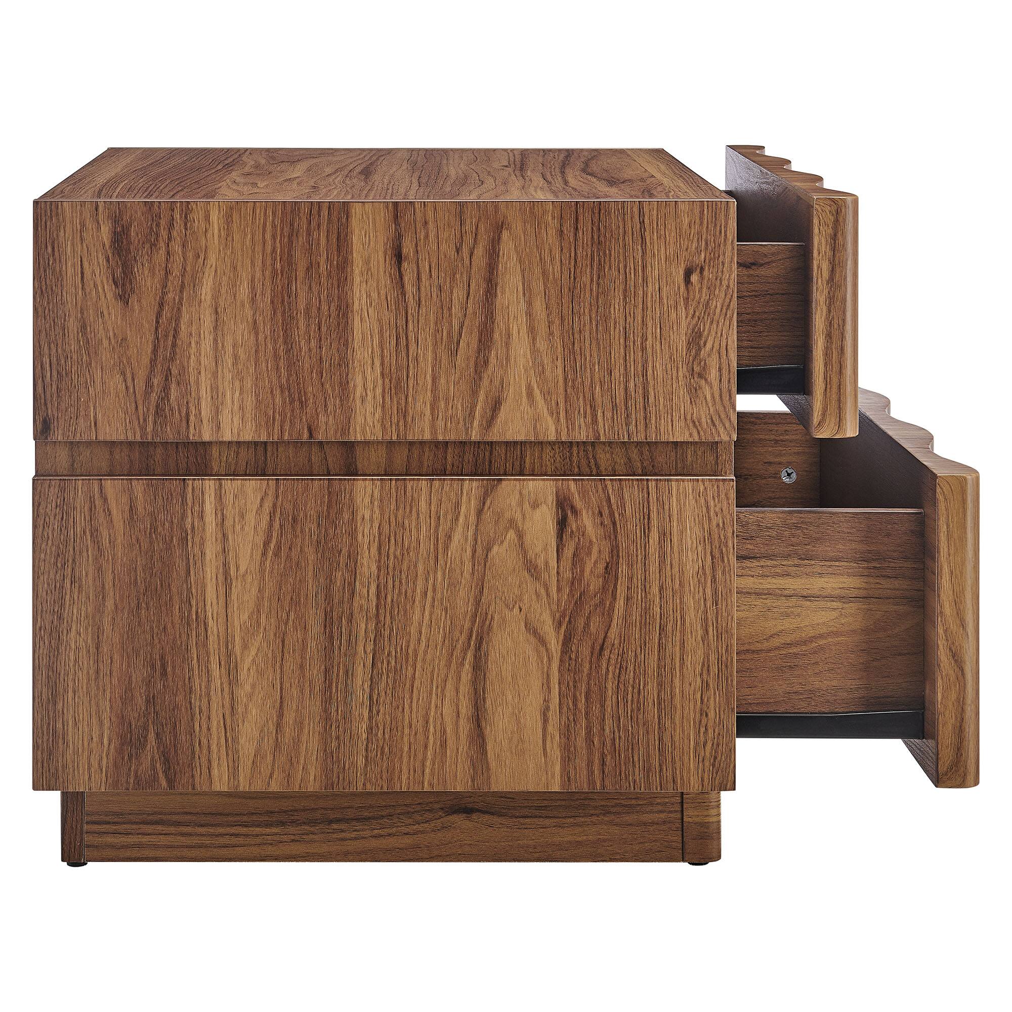 Alt View 4. Modway - Isola 2 Drawer Nightstand by Modway - Walnut.