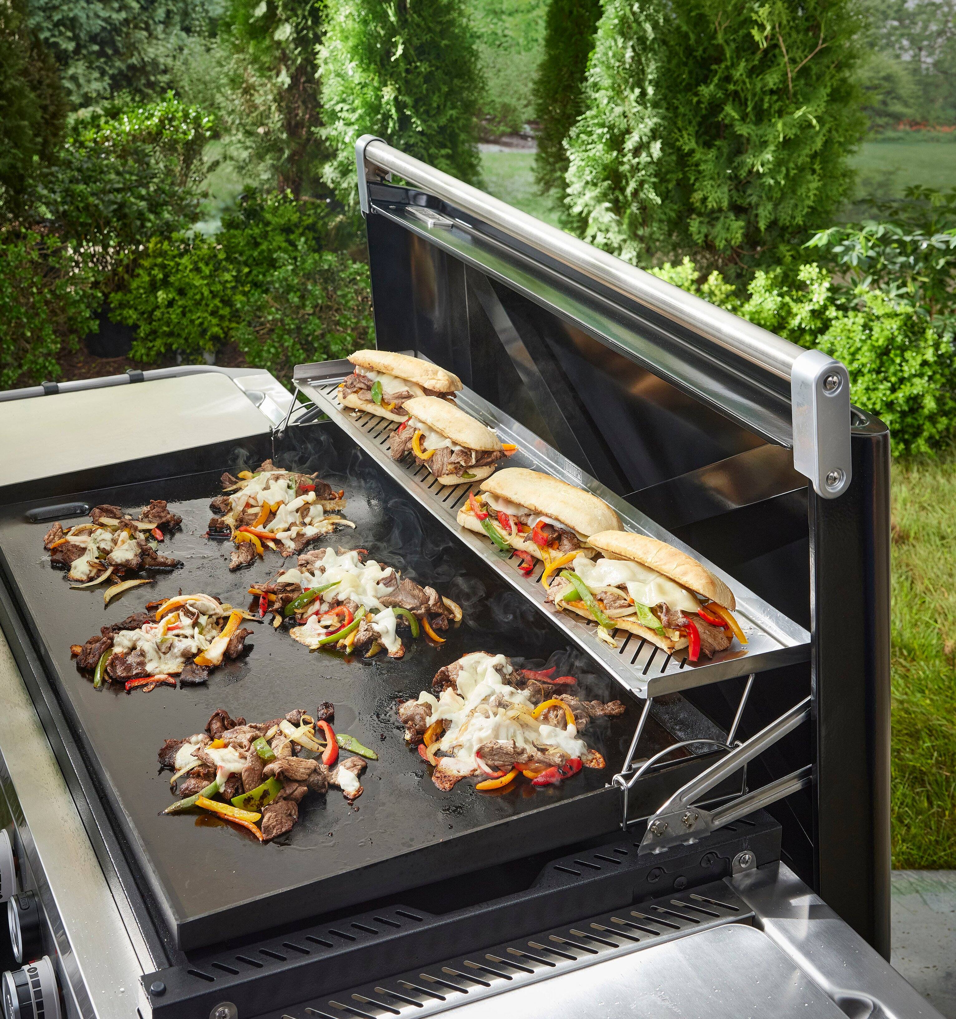 Alt View 5. Weber - Dual-Level Warming Rack works with 36" Slate Griddle - Silver.