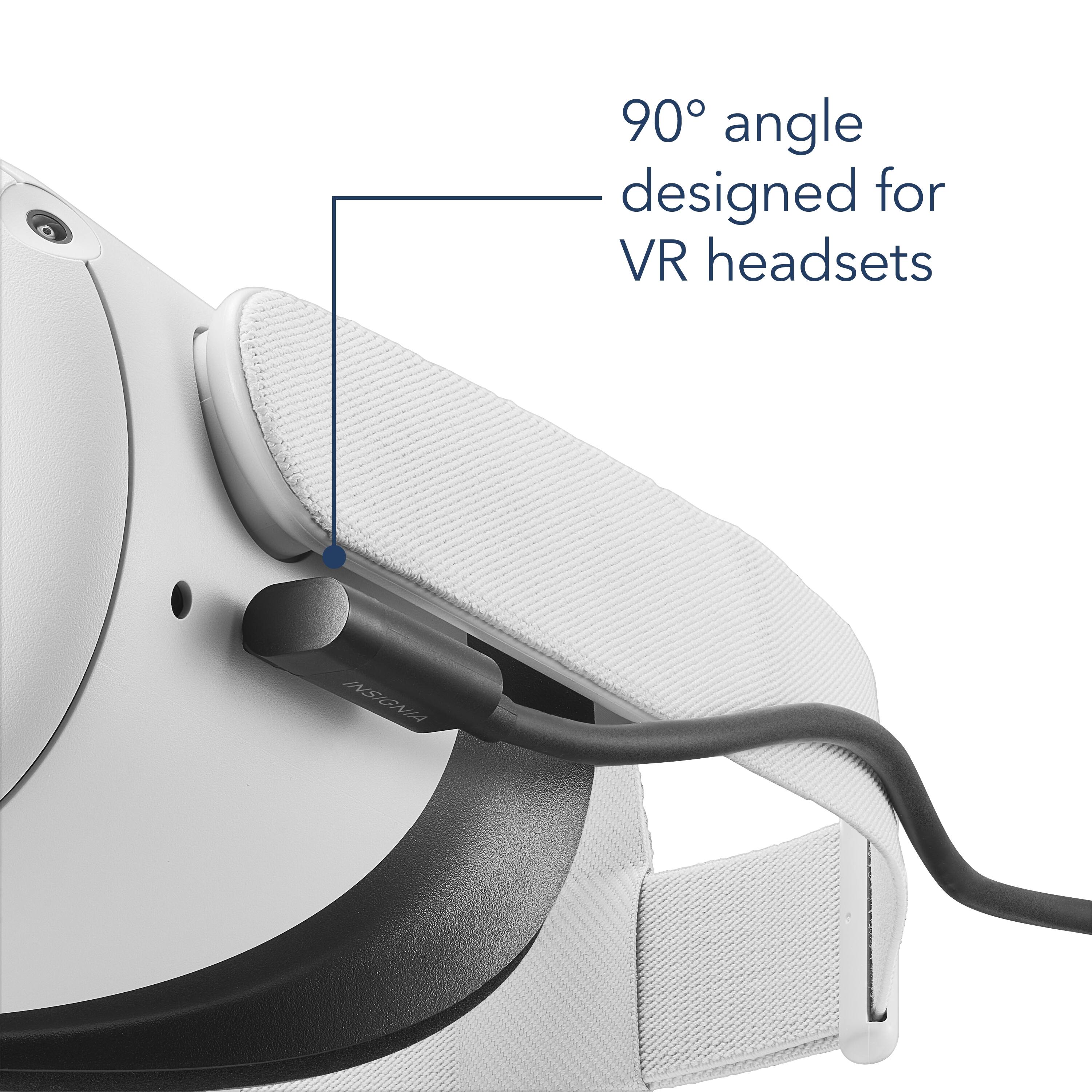 The text on the image reads "90° angle designed for VR headsets."