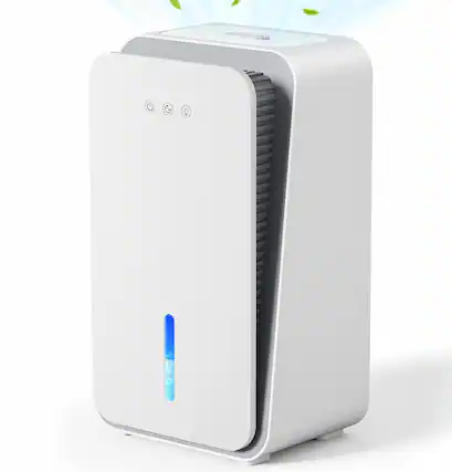 Front. Teendow - Home Dehumidifier with Aromatherapy, 7-Color Ambient Lighting, Auto Shut-Off, Quiet Mode - White.